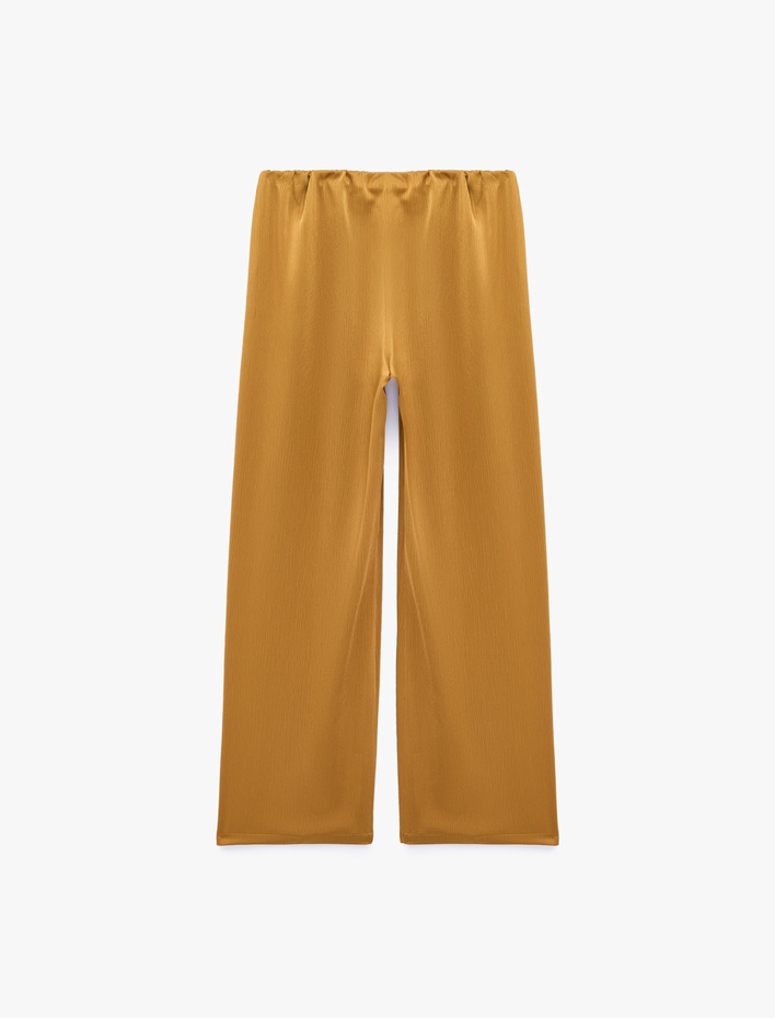  Straight Fit Bol Düz Paça Saten Pantolon