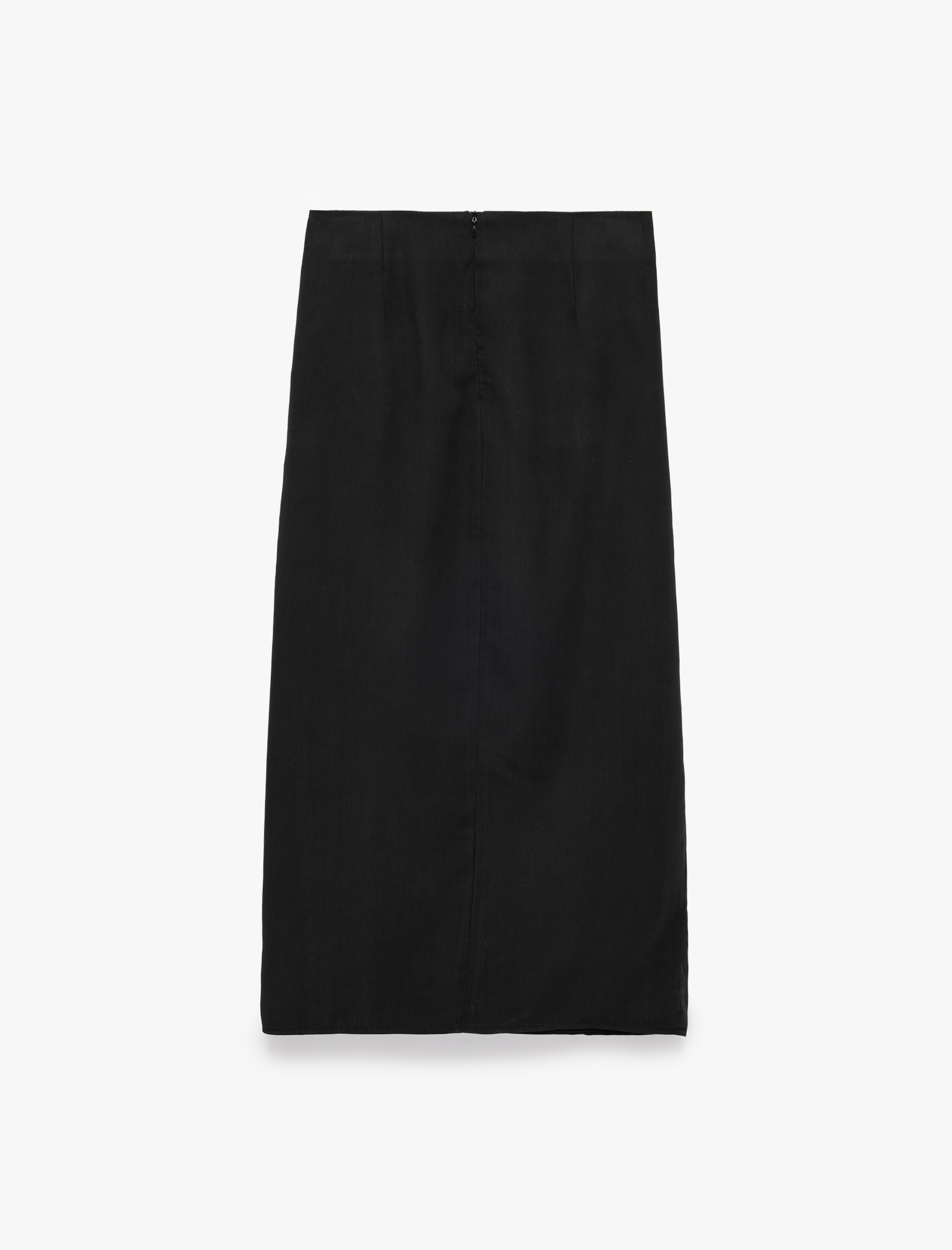   Drapeli Yırtmaç Detaylı Asimetrik Kruvaze Midi Etek