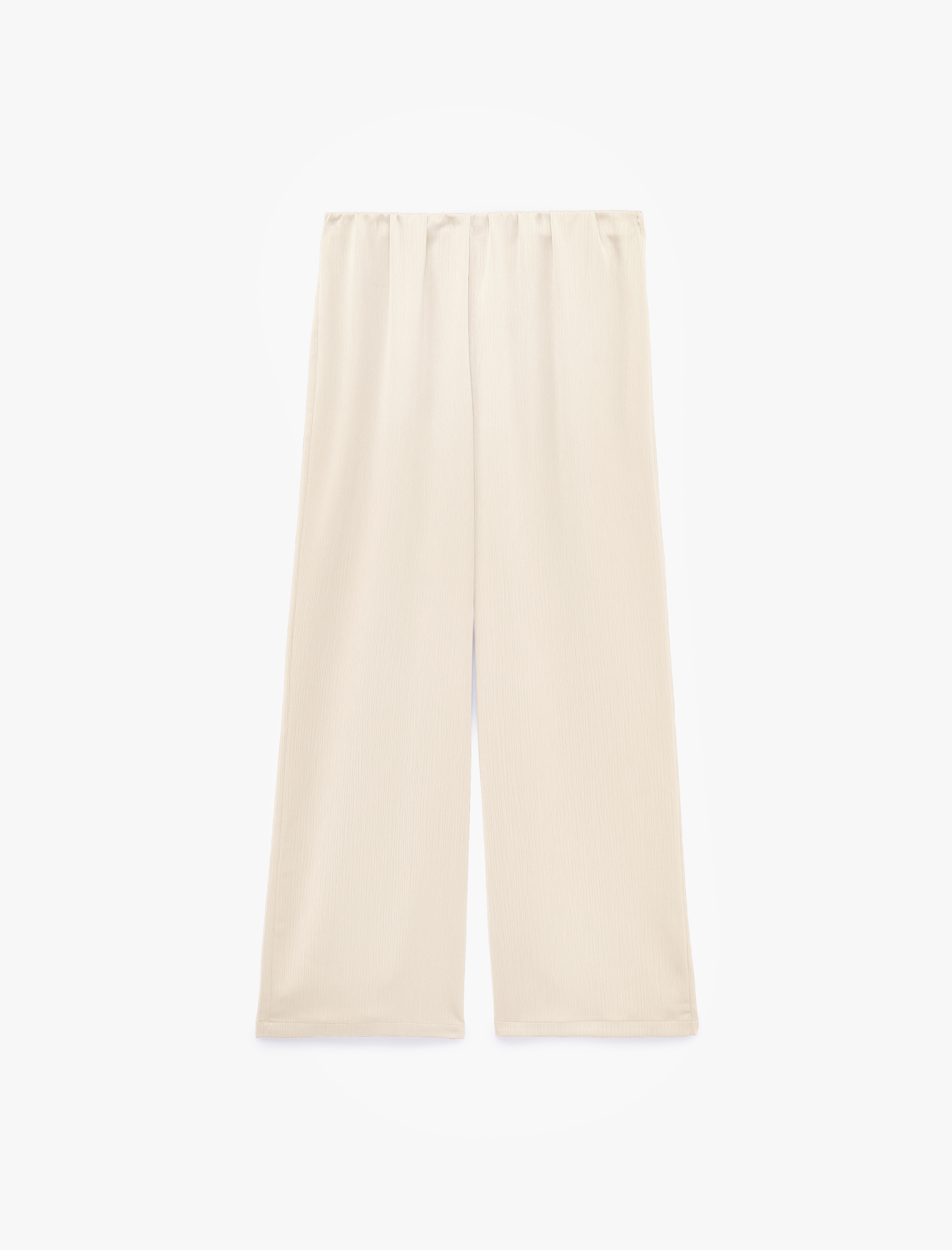   Straight Fit Bol Düz Paça Saten Pantolon