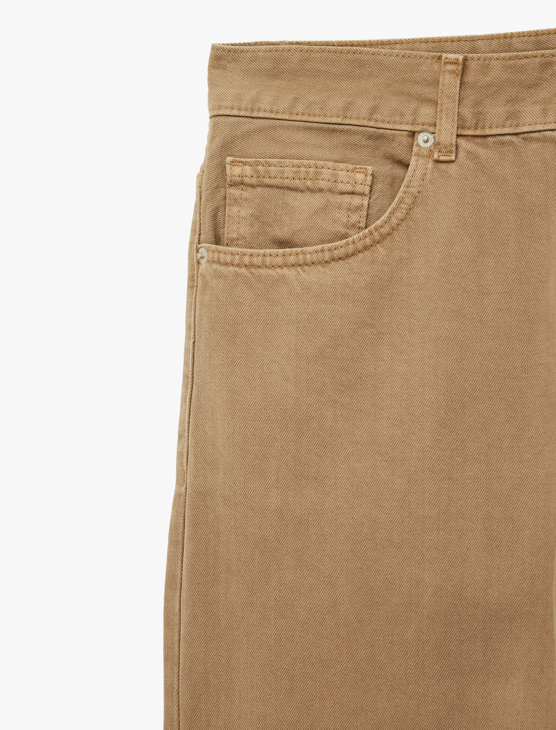   Normal Bel Pamuklu Vintage Straight Fit Jean Pantolon
