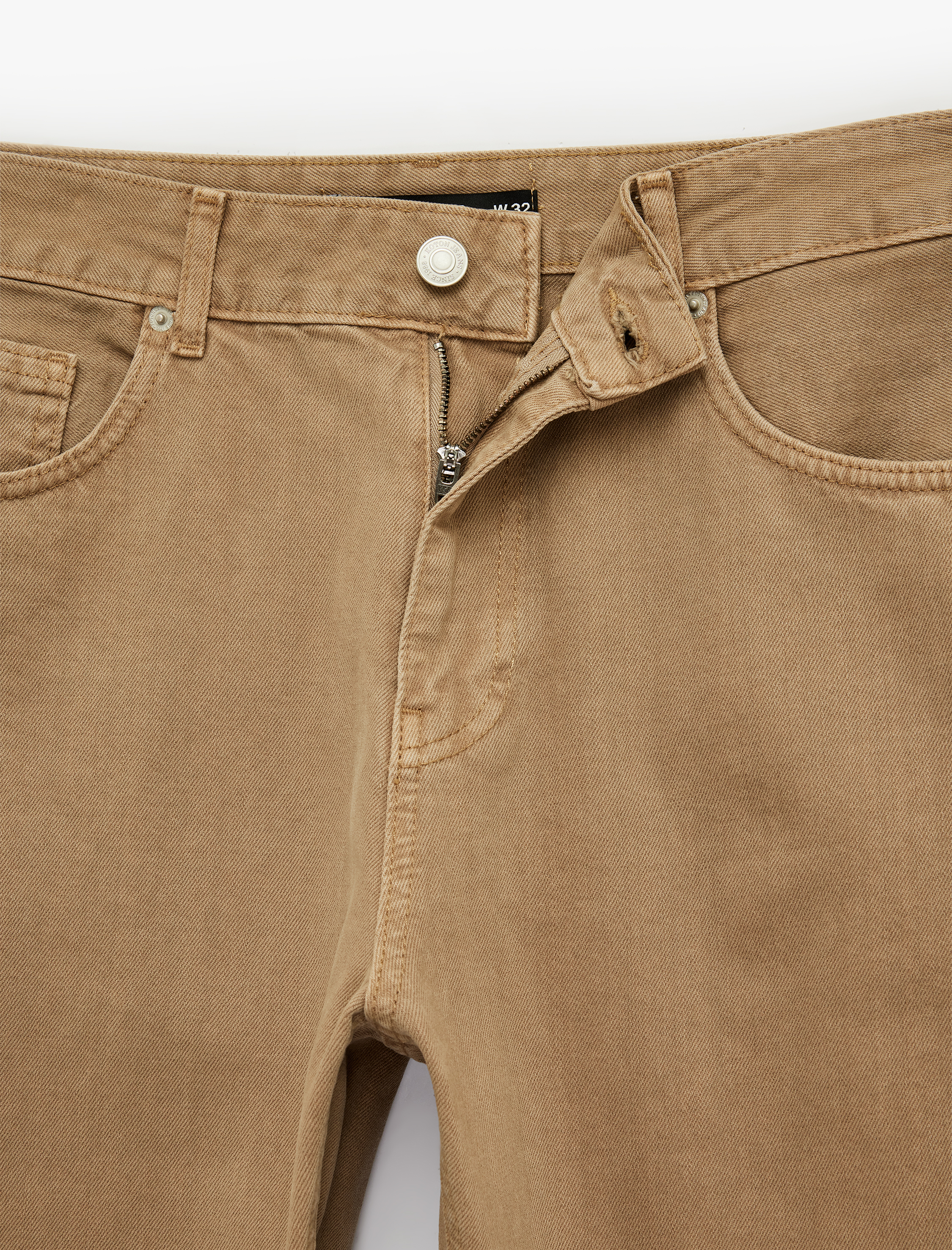   Normal Bel Pamuklu Vintage Straight Fit Jean Pantolon