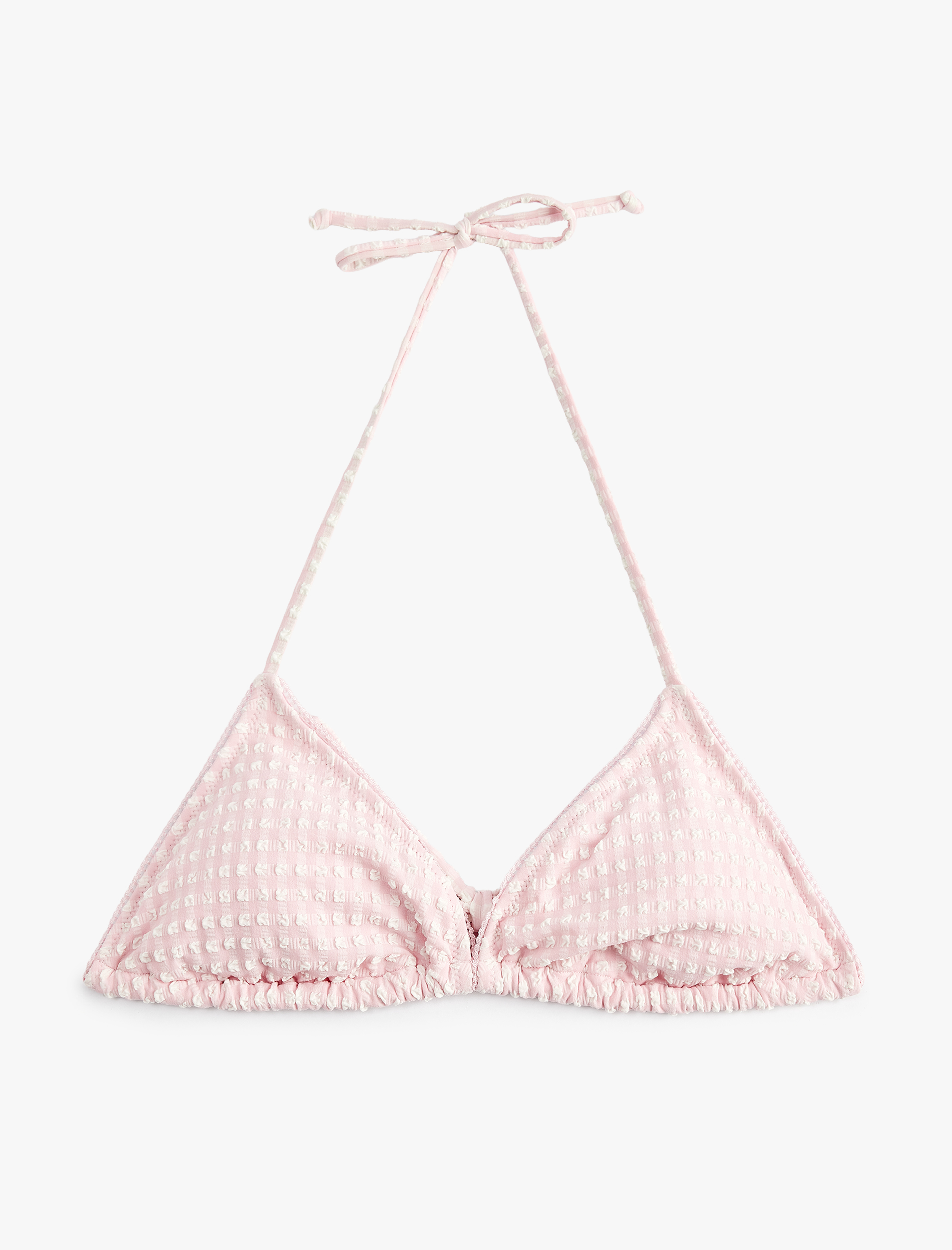   Koton X Sibil Çetinkaya - Boyundan Bağlamalı Dokulu Üçgen Bikini Üstü