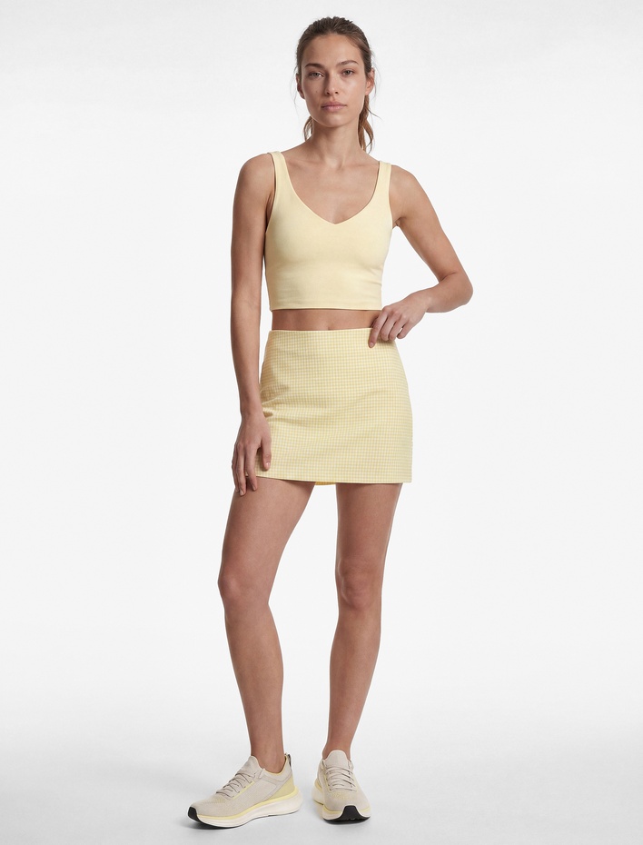  Yüksek Bel Slim Fit Pötikare Şort Etek