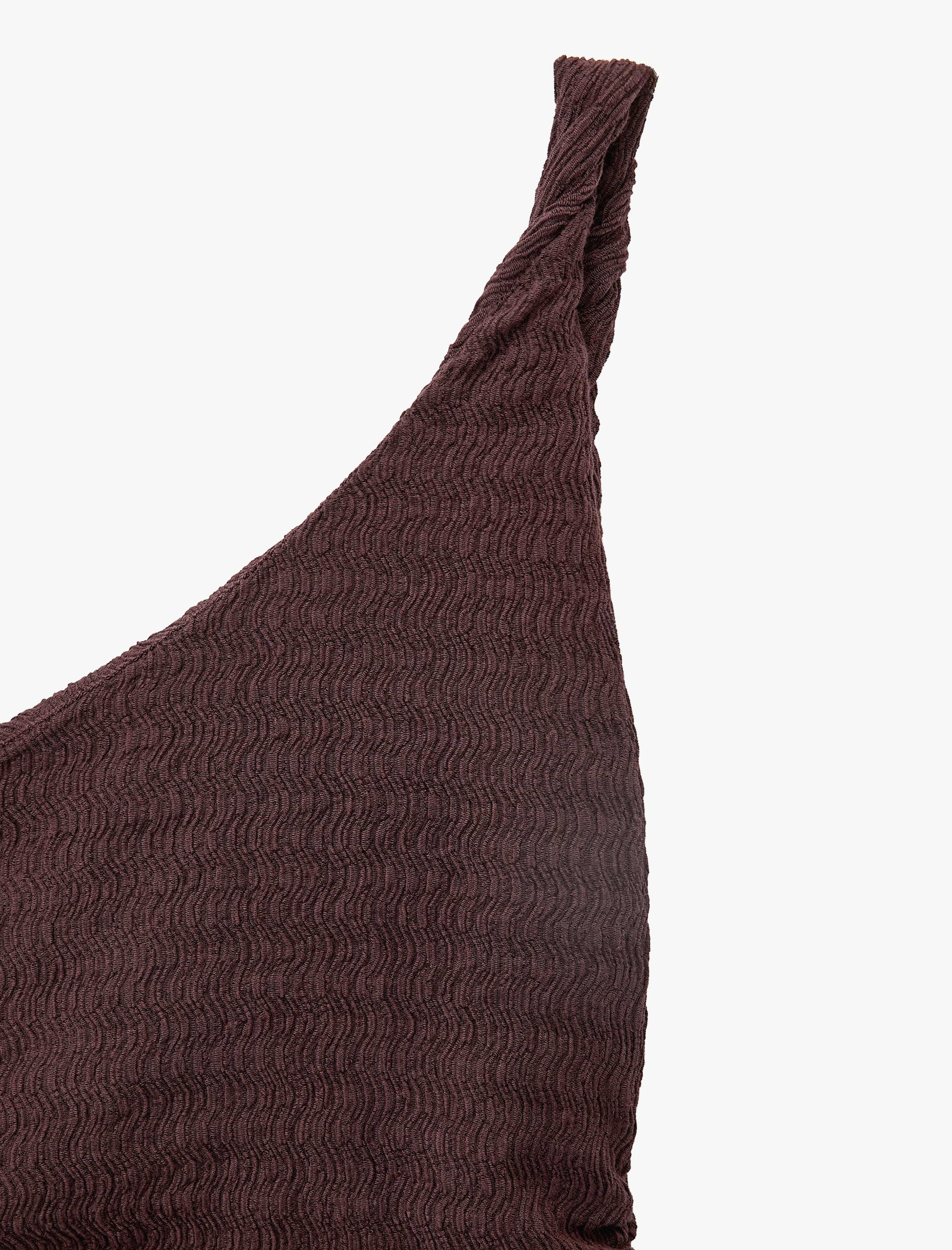   Bürümcük Kumaş Tek Omuz Kolsuz Slim Fit Drapeli Uzun Elbise