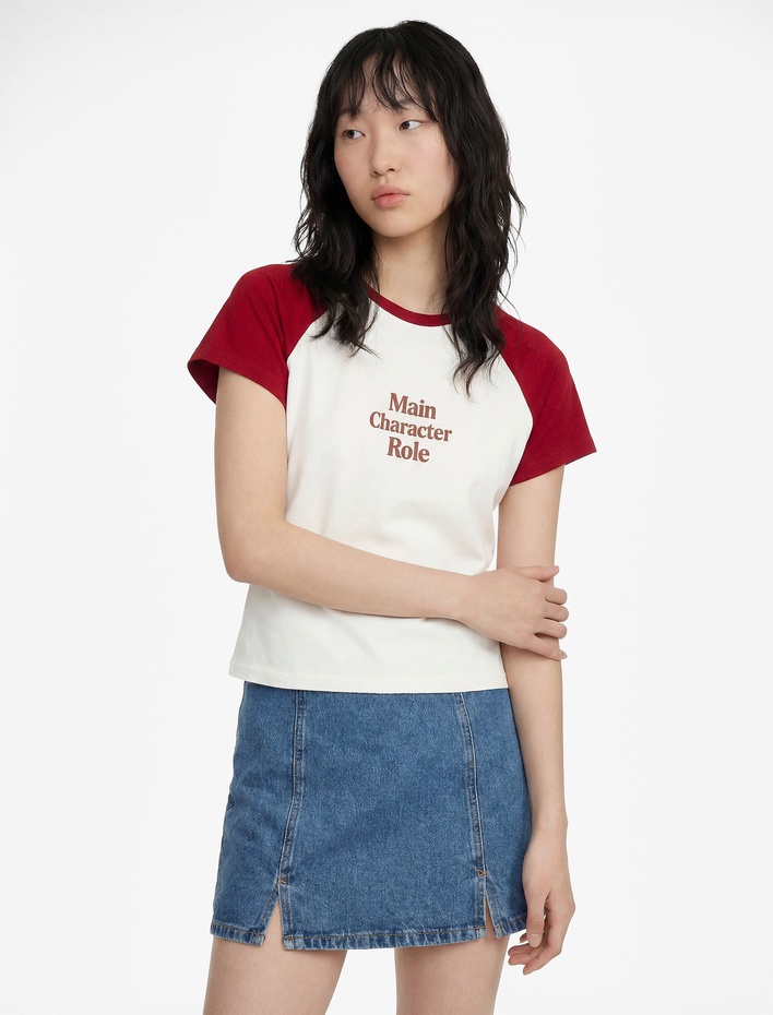 Yırtmaç Detaylı Pamuklu Mini Denim Şort Etek