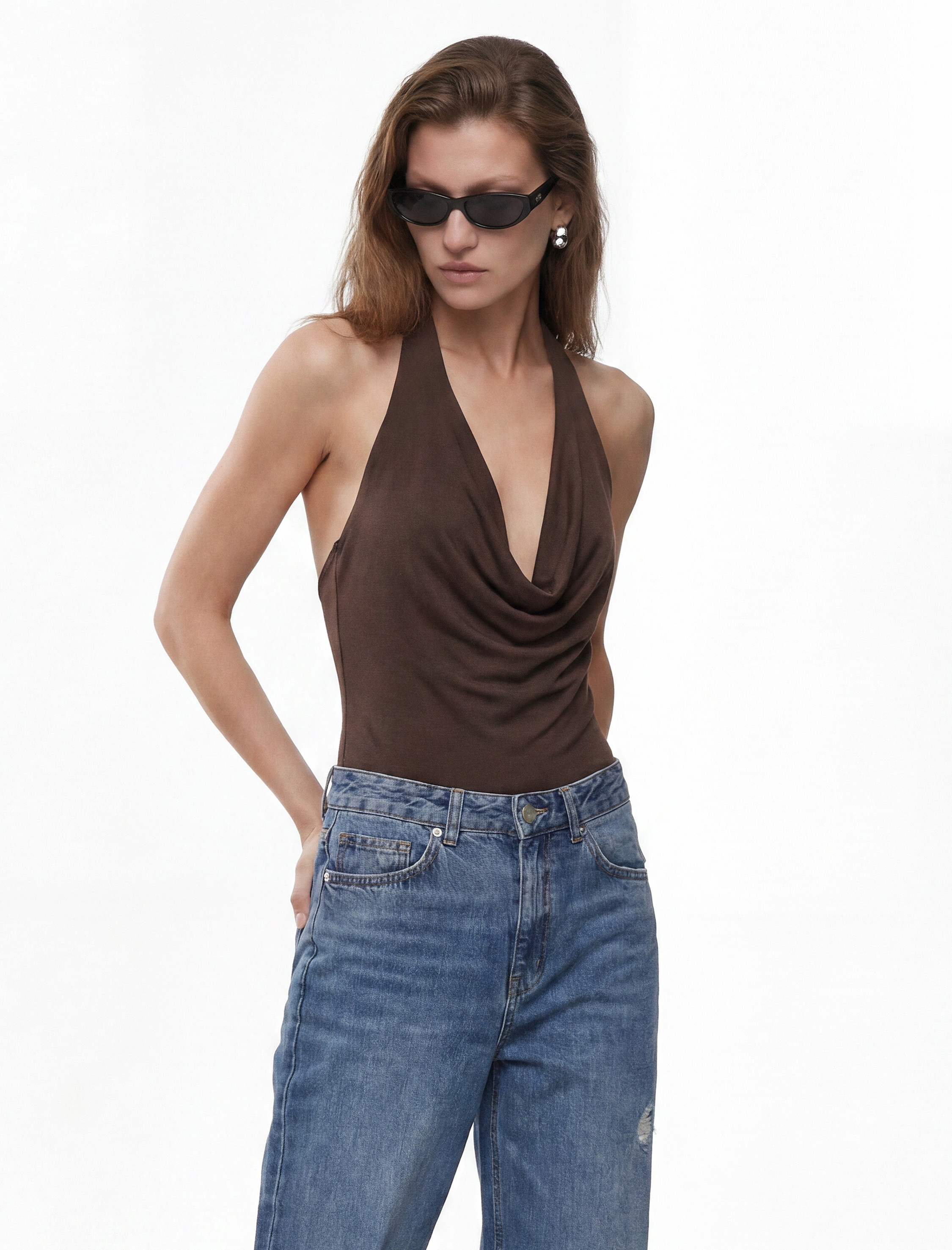   Sırt Dekolteli Degaje Yaka Bodysuit