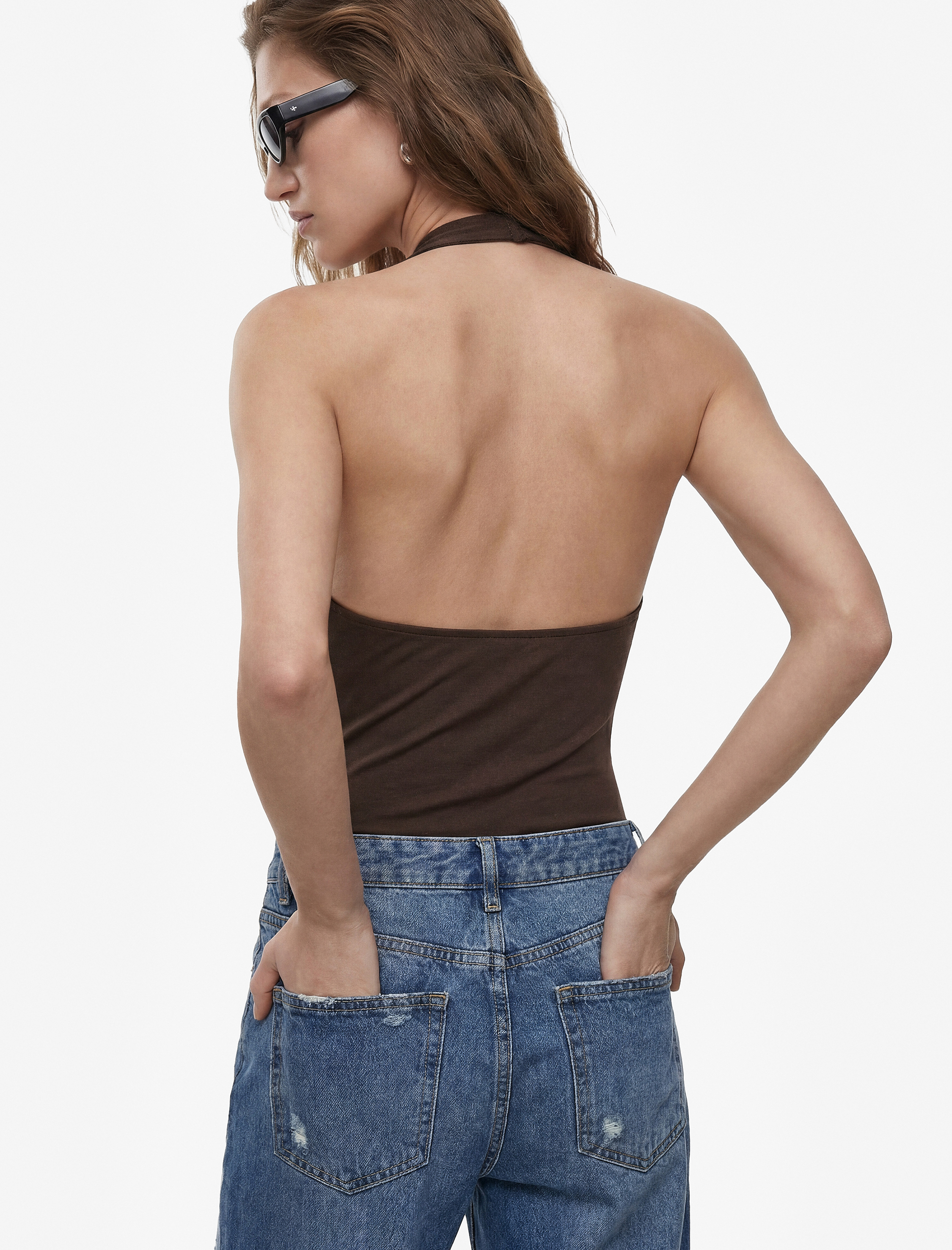   Sırt Dekolteli Degaje Yaka Bodysuit