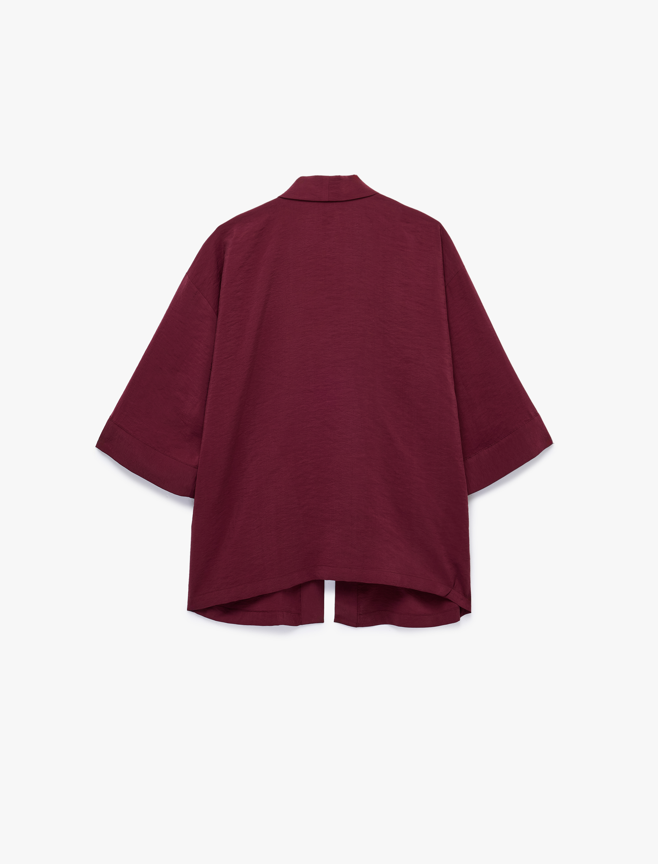   Modal Kumaş Şal Yaka Cepli Uzun Kollu Kimono Ceket