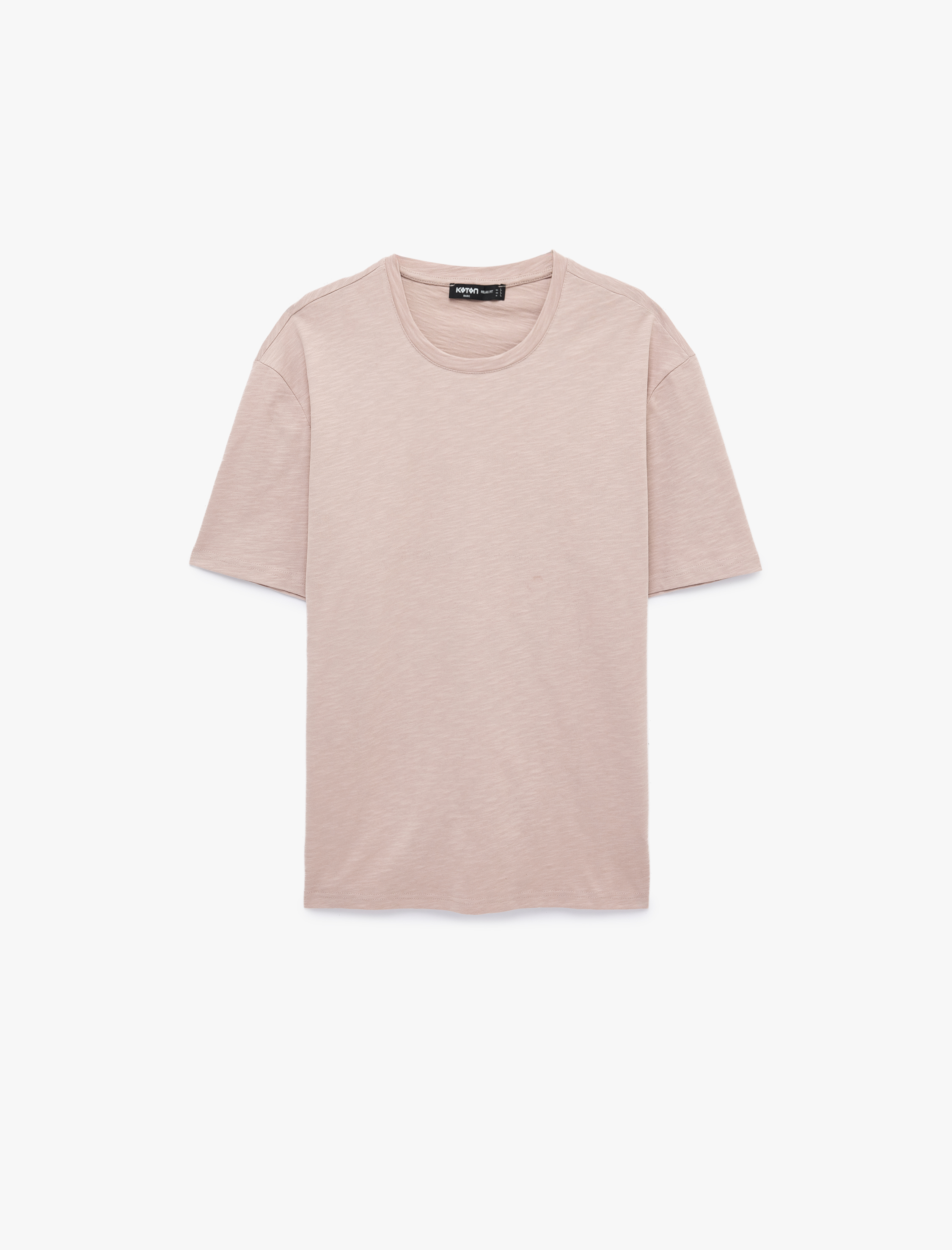   Pamuklu Kısa Kollu Bisiklet Yaka Basic Oversize Tişört