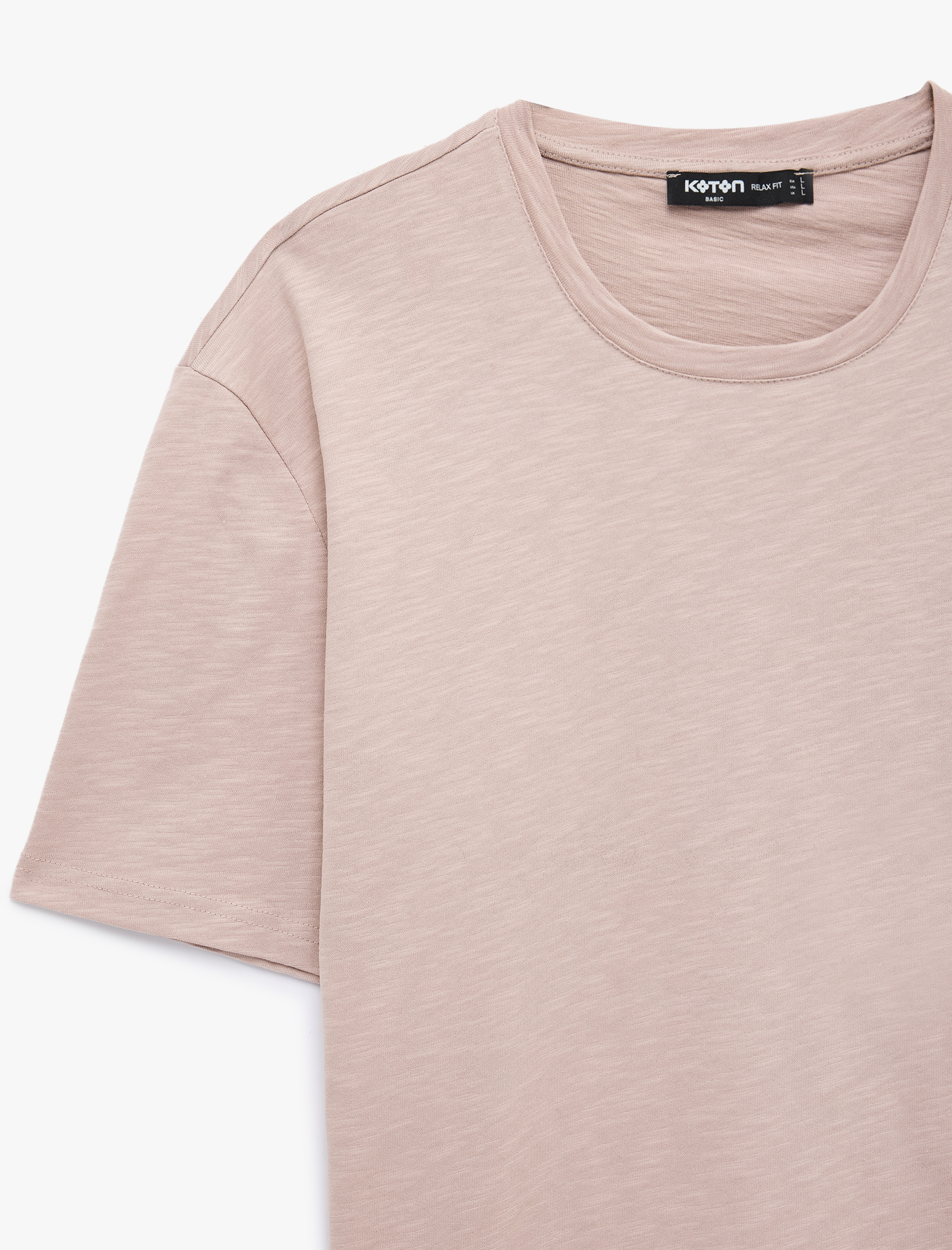   Pamuklu Kısa Kollu Bisiklet Yaka Basic Oversize Tişört