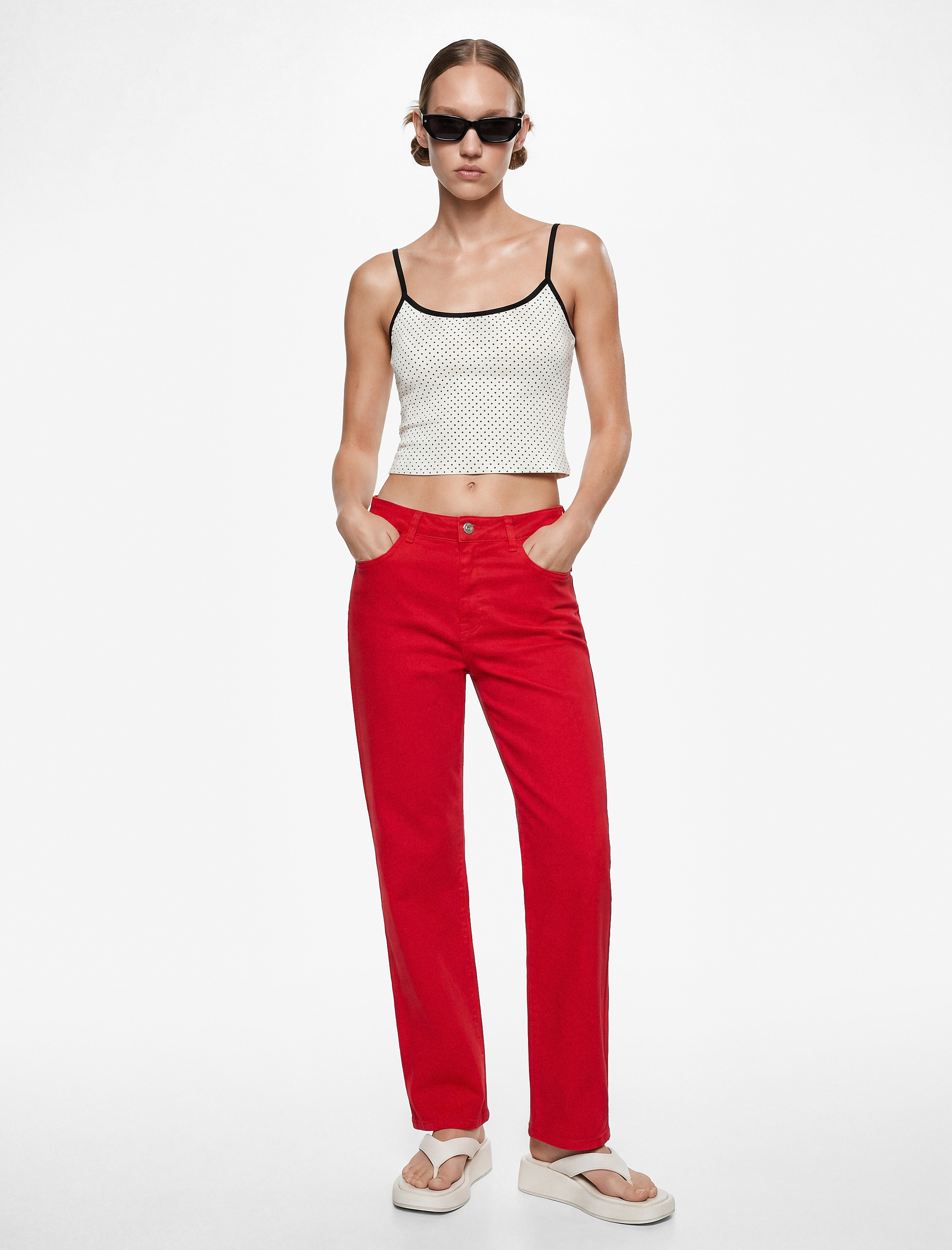   Pamuklu Slim Fit İnce Askılı Puantiyeli Atlet
