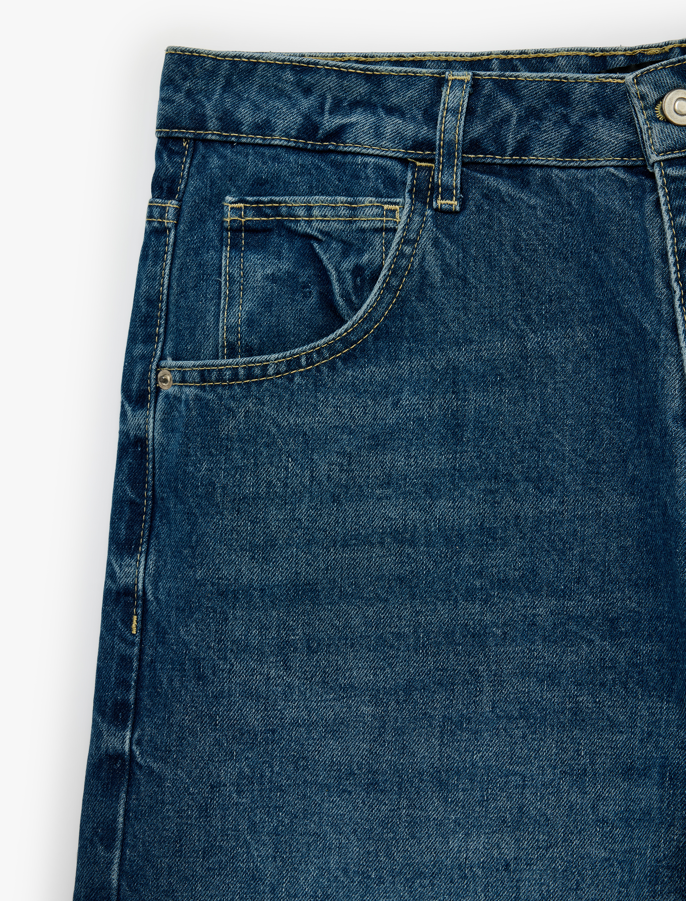   Pamuklu Normal Bel Rahat Kalıp Cepli Baggy Jean Şort