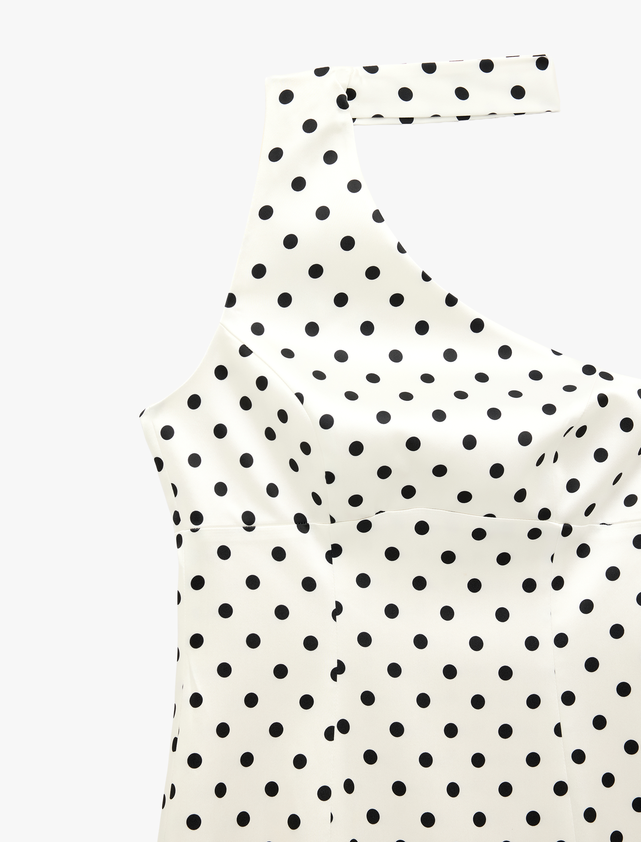   Koton X Sibil Çetinkaya - Tek Omuz Kolsuz Puantiyeli Saten Mini Balon Elbise