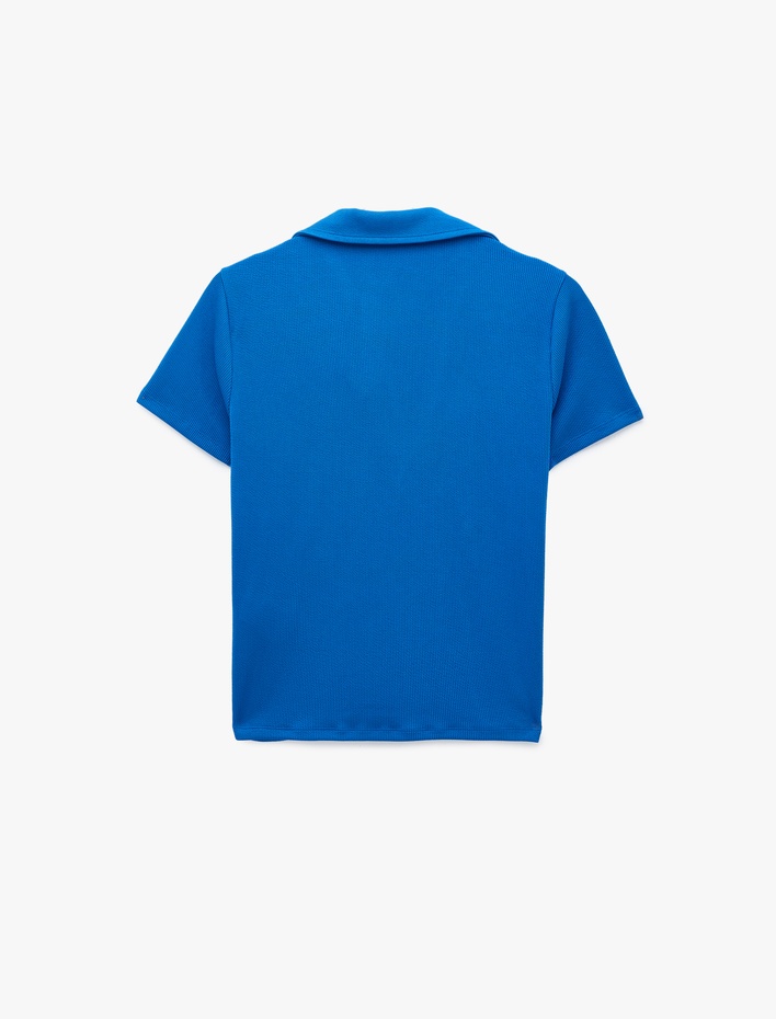  Slim Fit Kısa Kollu Ribanalı Polo Yaka Tişört