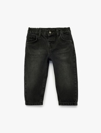 Cep Detaylı Pamuklu Denim Pantolon