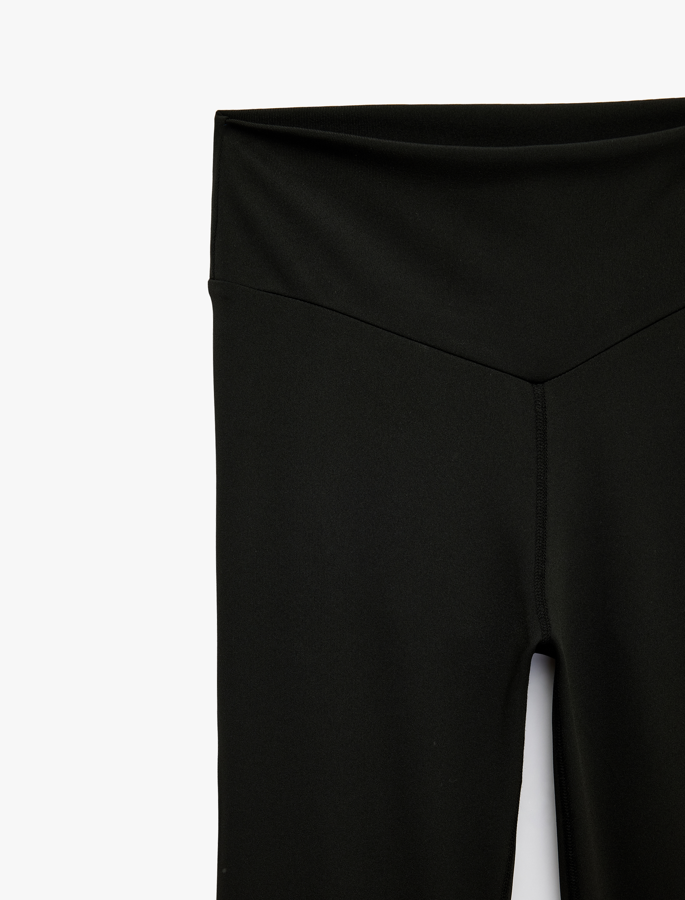   İspanyol Paça Şerit Detaylı Yüksek Bel Slim Fit Spor Tayt