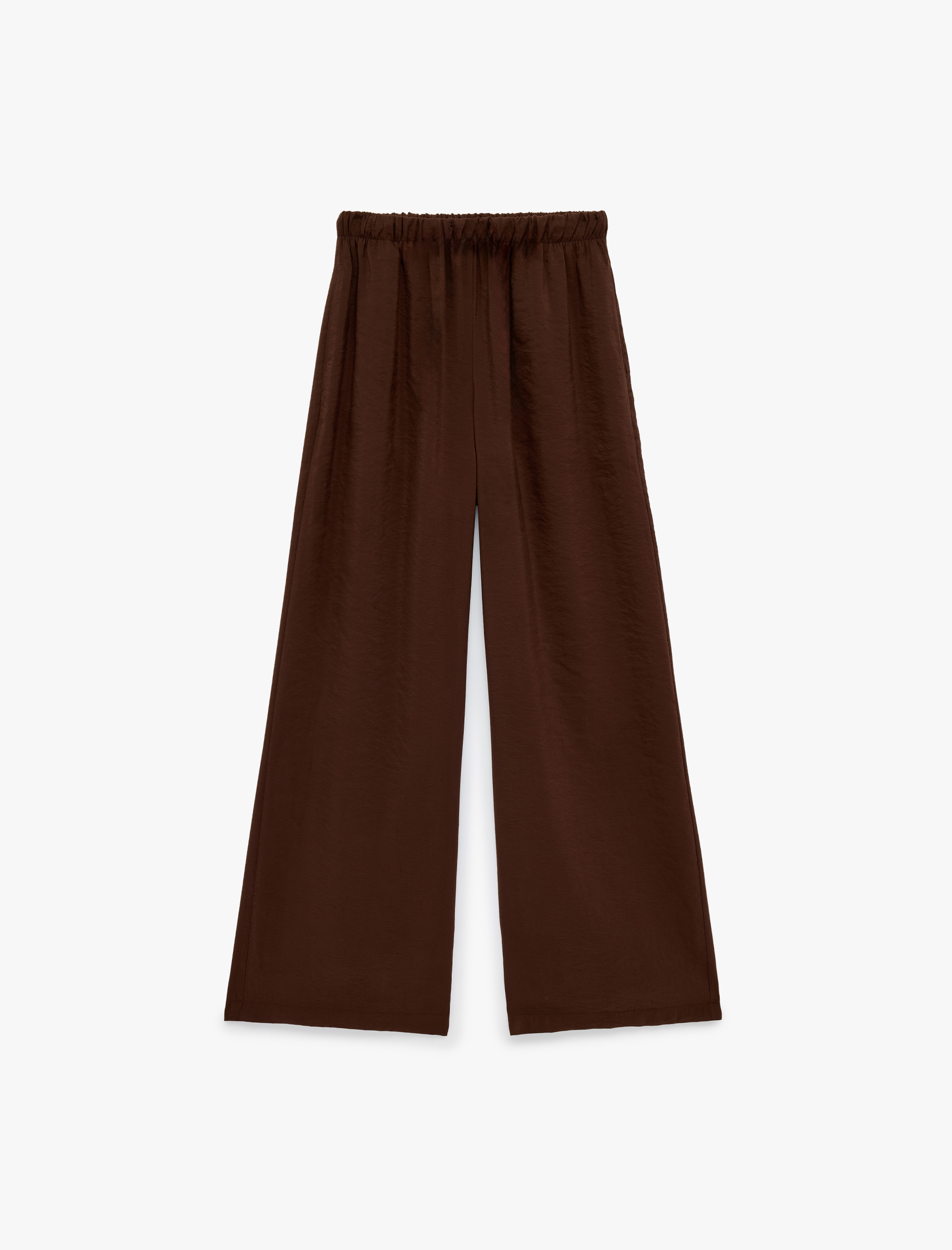   Modal Kumaş Rahat Kalıp Beli Lastikli Bağcıklı Geniş Paça Pantolon