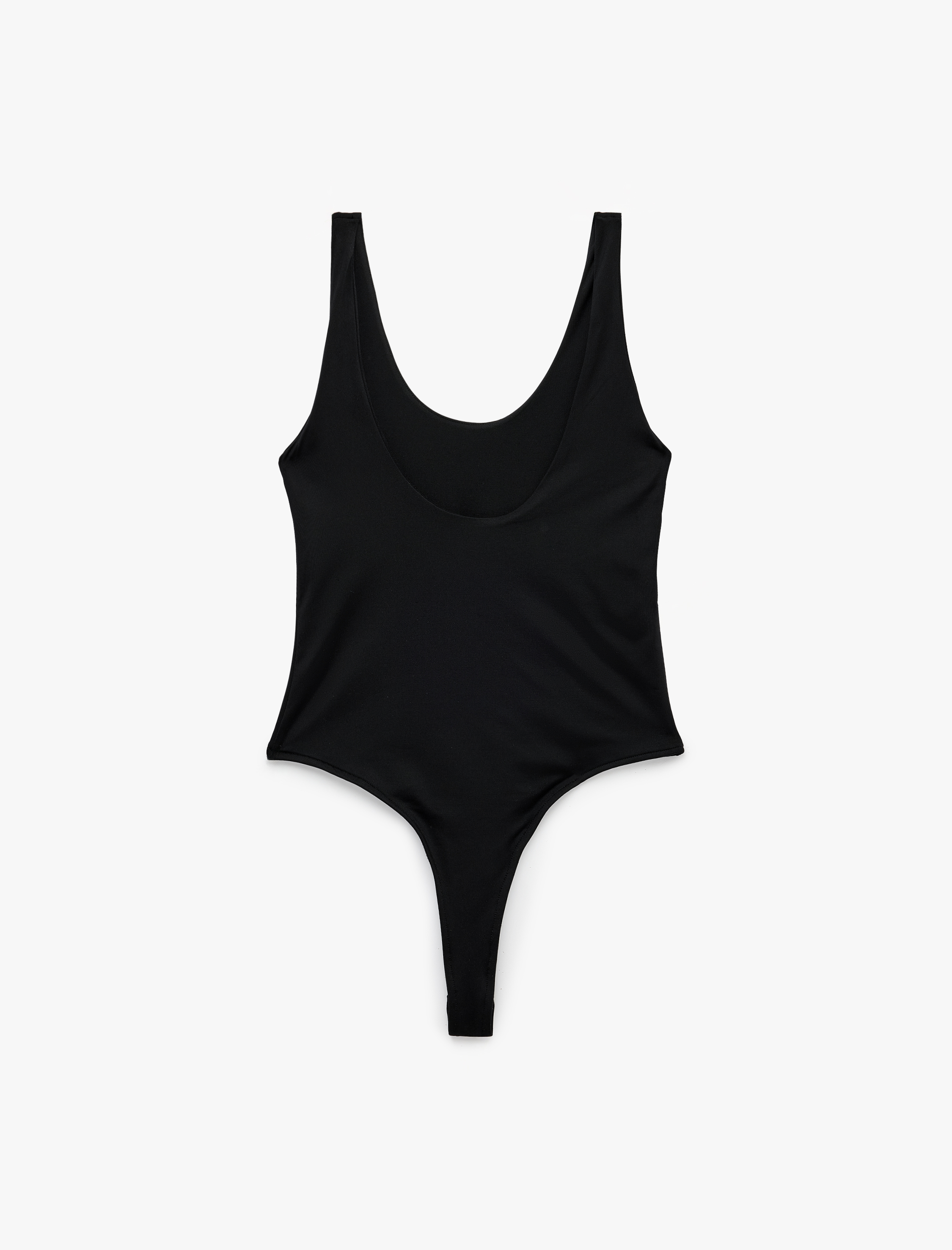   Slim Fit U Yaka Kalın Askılı Basic Bodysuit