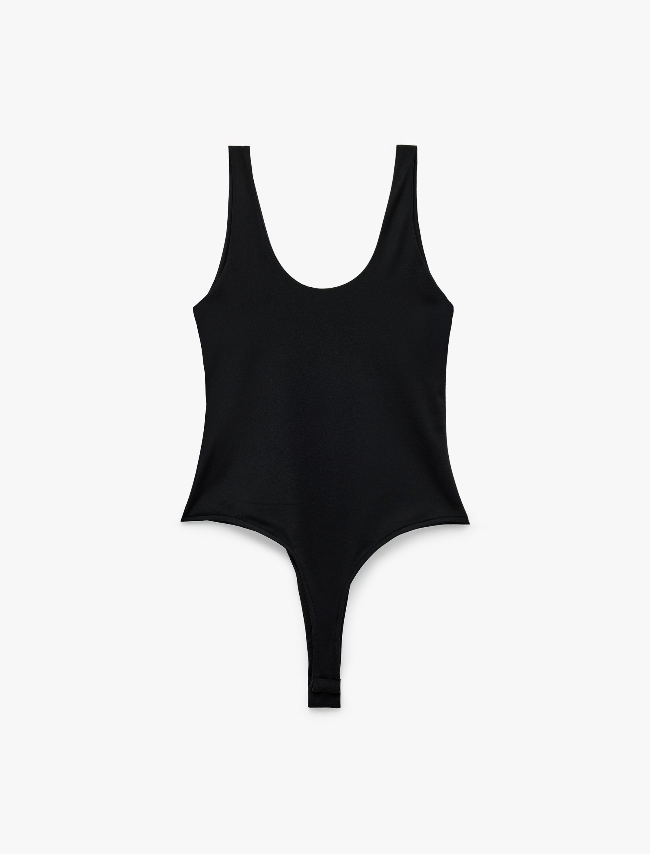   Slim Fit U Yaka Kalın Askılı Basic Bodysuit