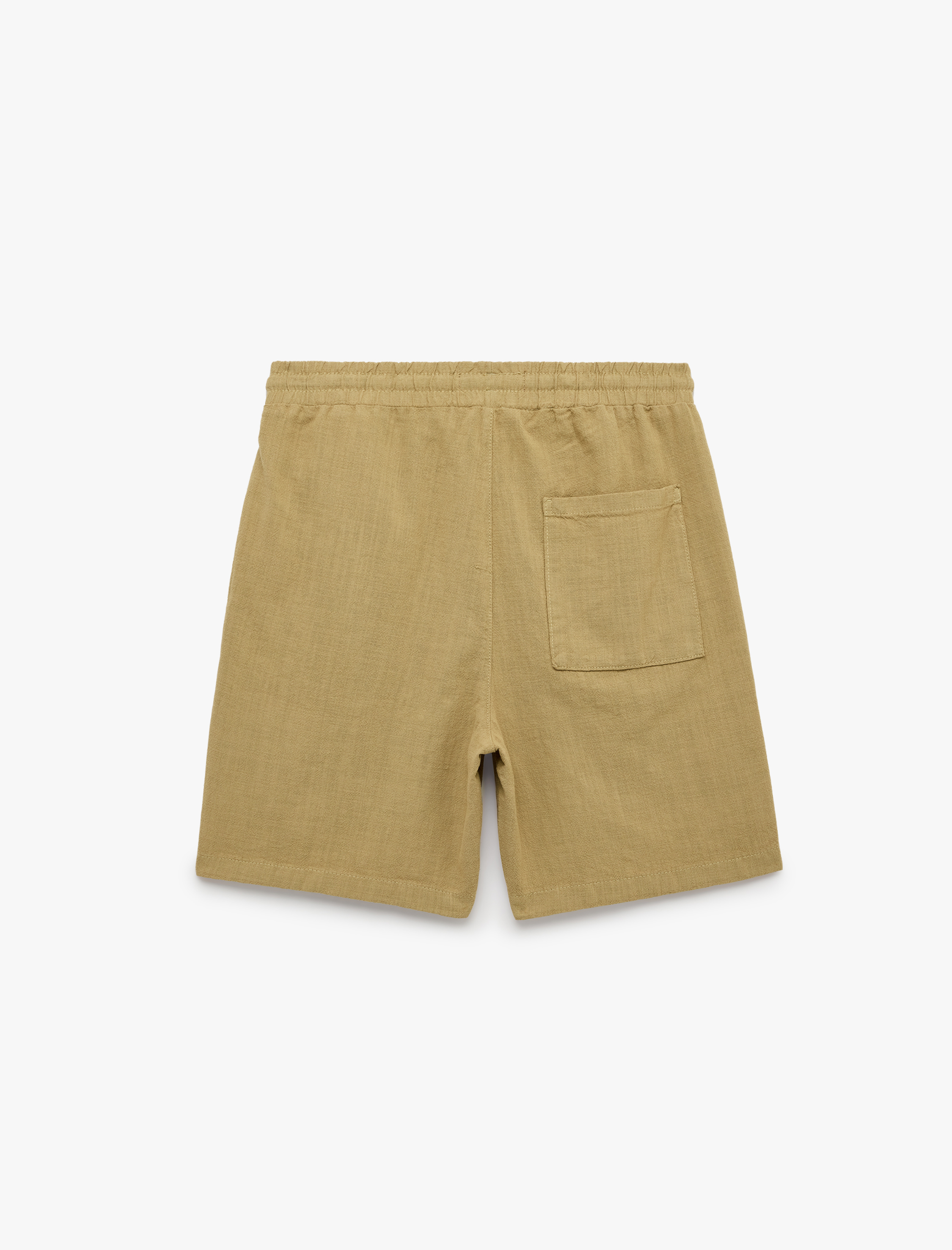   Regular Fit Cepli Pamuklu Beli Bağcıklı Şort
