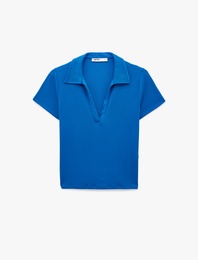 Slim Fit Kısa Kollu Ribanalı Polo Yaka Tişört