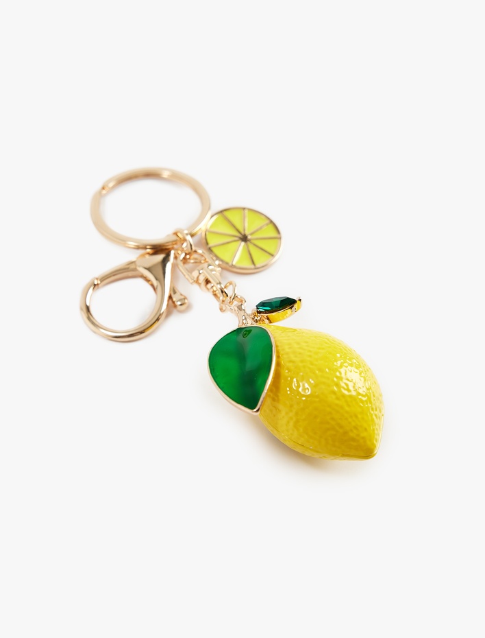 Kadın Sallantılı Limon Temalı Metal Anahtarlık