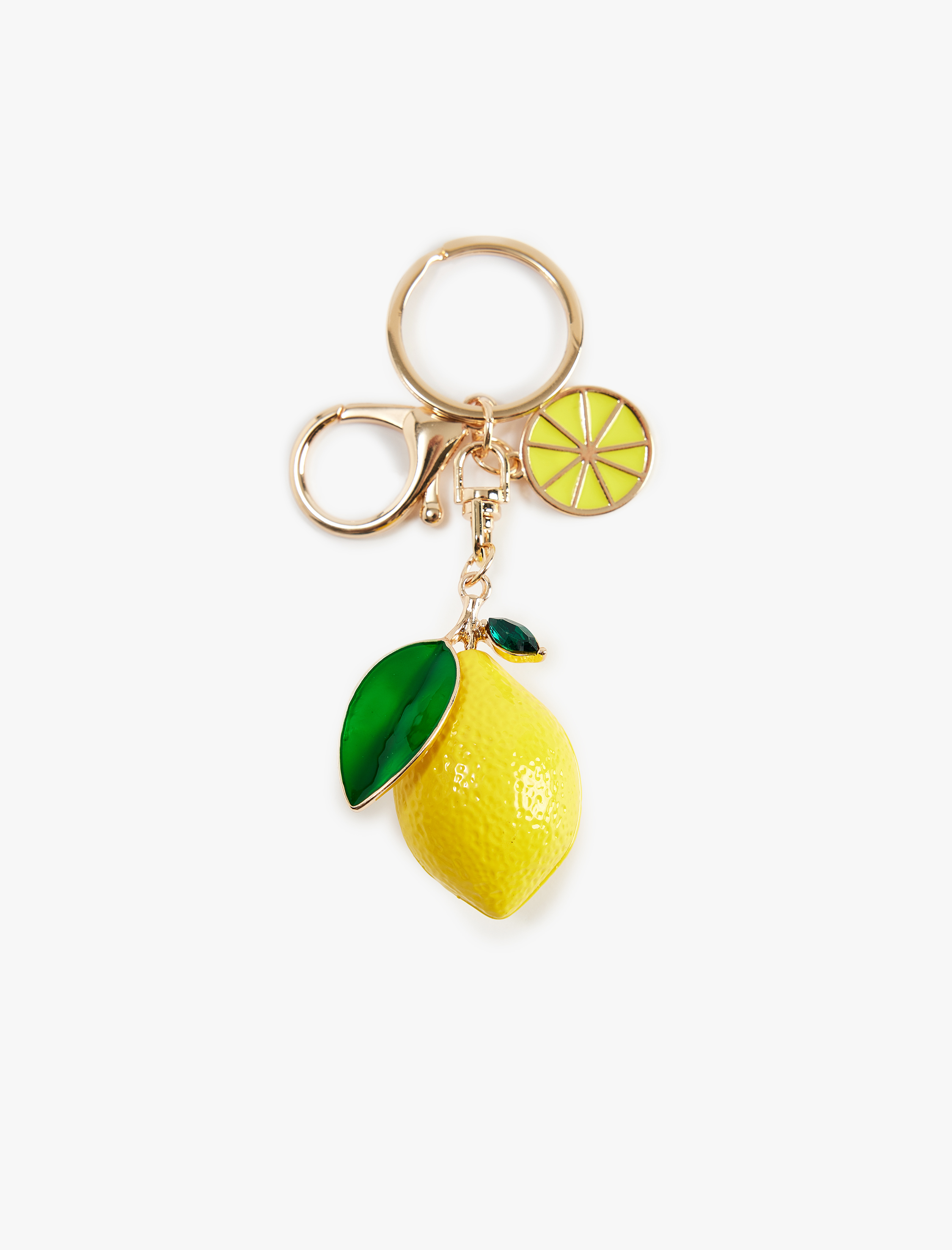  Kadın Sallantılı Limon Temalı Metal Anahtarlık