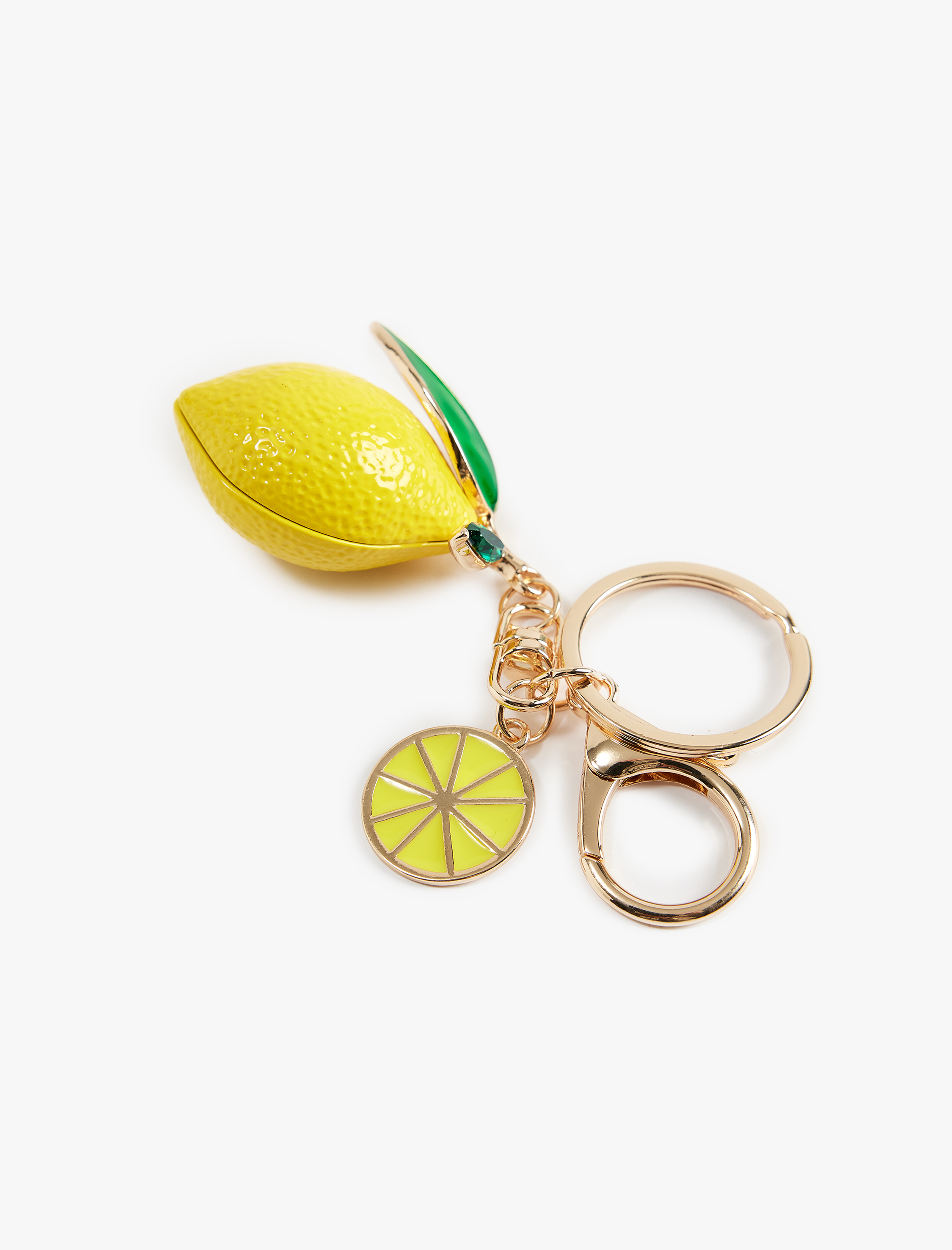  Kadın Sallantılı Limon Temalı Metal Anahtarlık