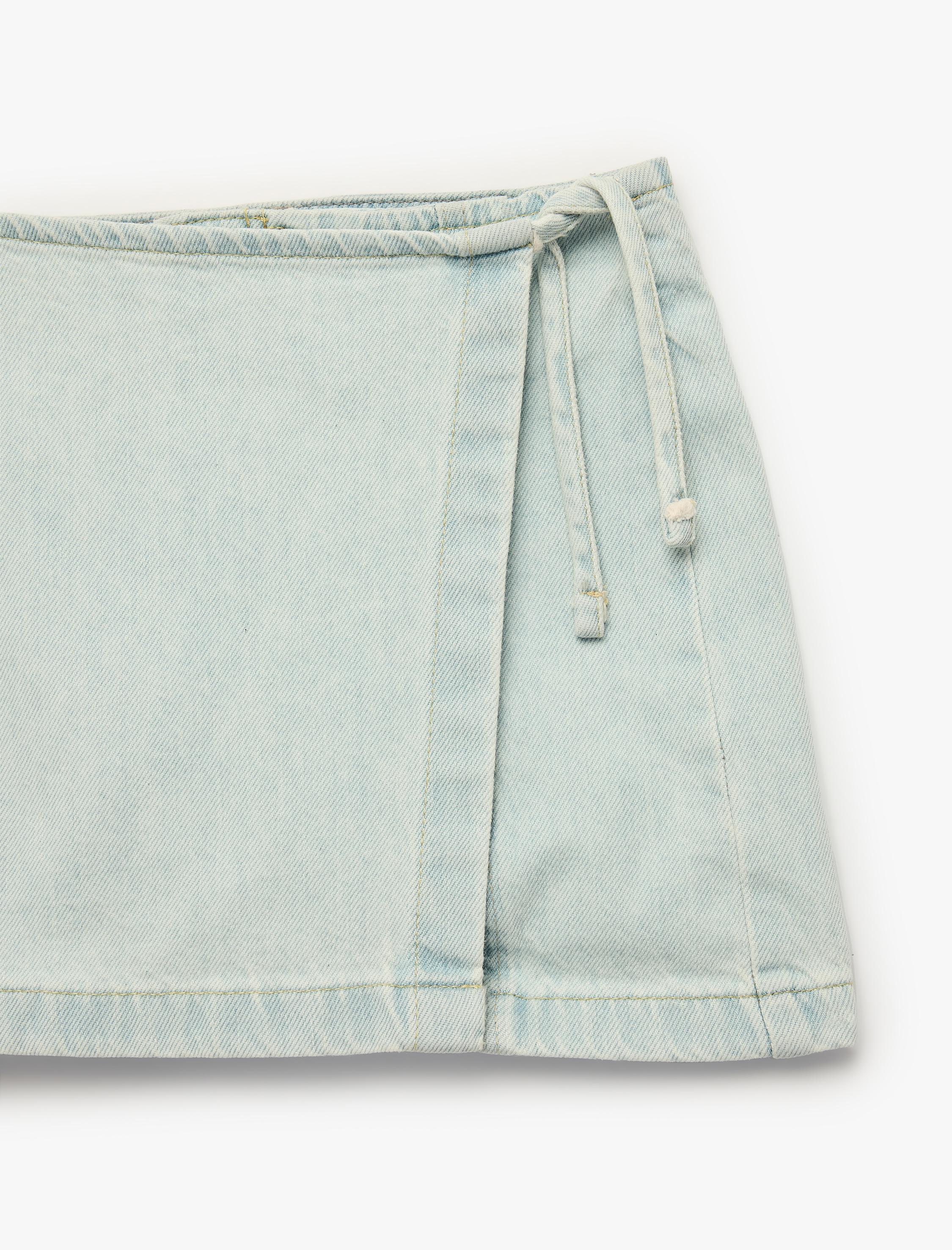  Kız Çocuk Pamuklu Fermuar Detaylı Denim Şort Etek