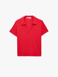 Slim Fit Kısa Kollu Ribanalı Polo Yaka Tişört