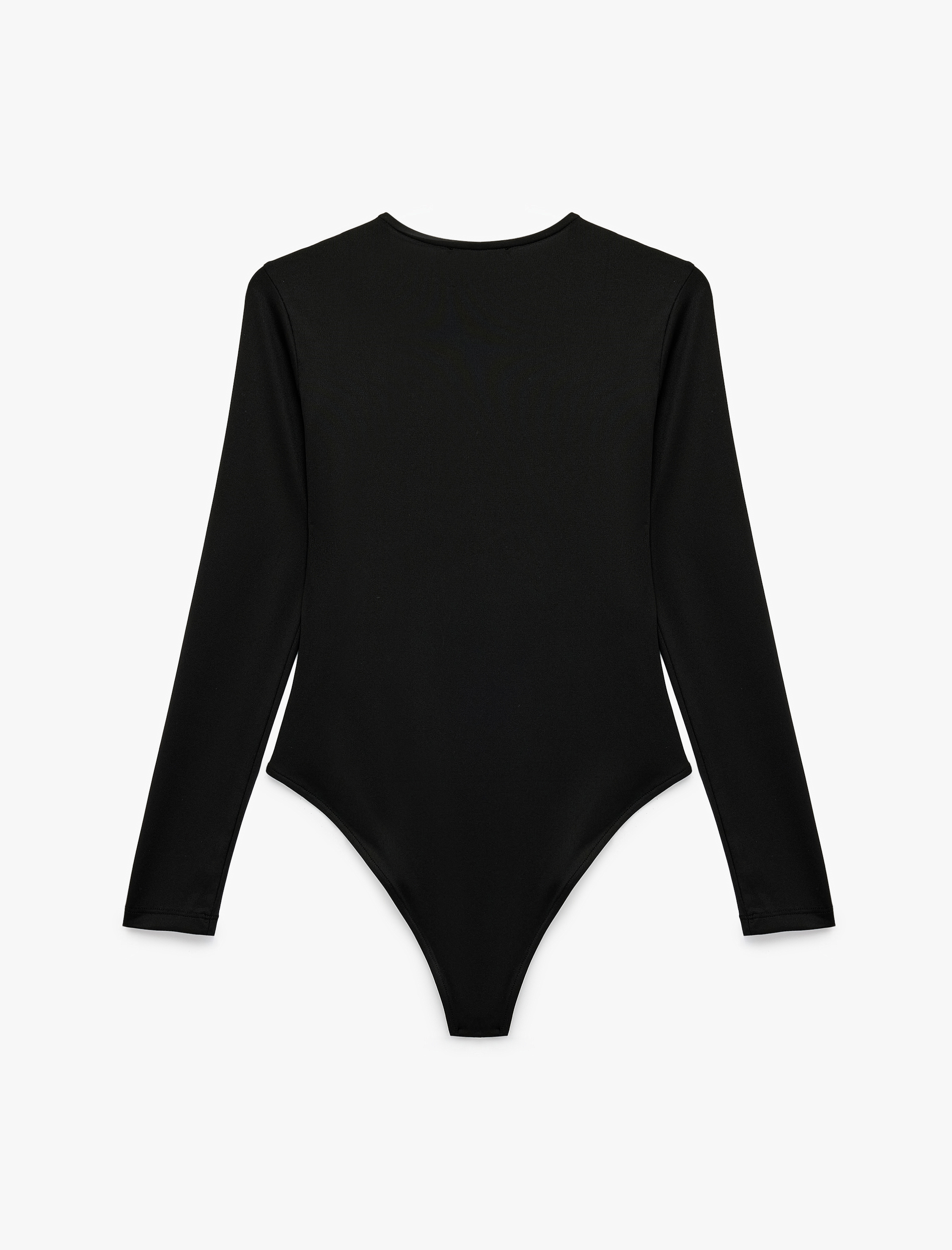   Bisiklet Yaka Uzun Kollu Bodysuit