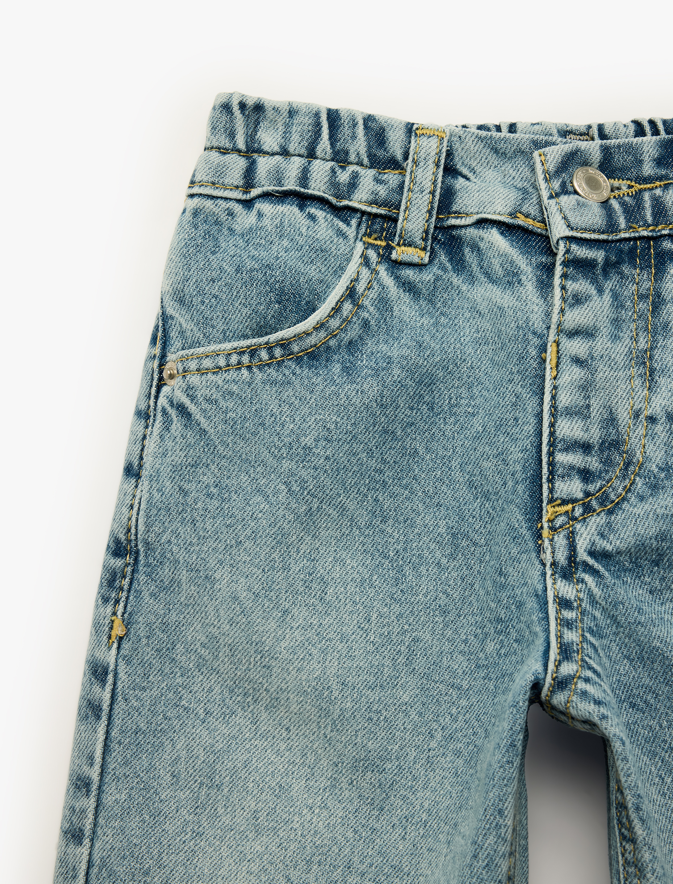  Erkek Bebek Pamuklu Beli Ayarlanabilir Lastikli Balon Form Denim Pantolon