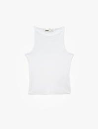 Kaşkorse Kolsuz Pamuklu Slim Fit Askılı Kare Yaka Üst