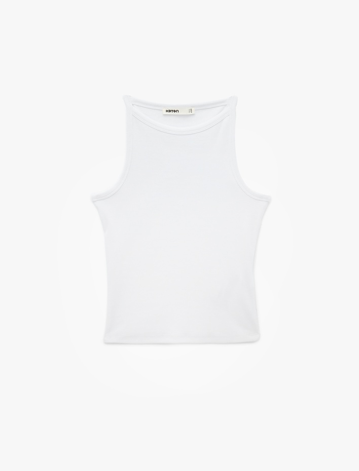  Kaşkorse Kolsuz Pamuklu Slim Fit Askılı Kare Yaka Üst