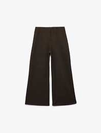 Viskon Karışımlı Geniş Paça Pantolon