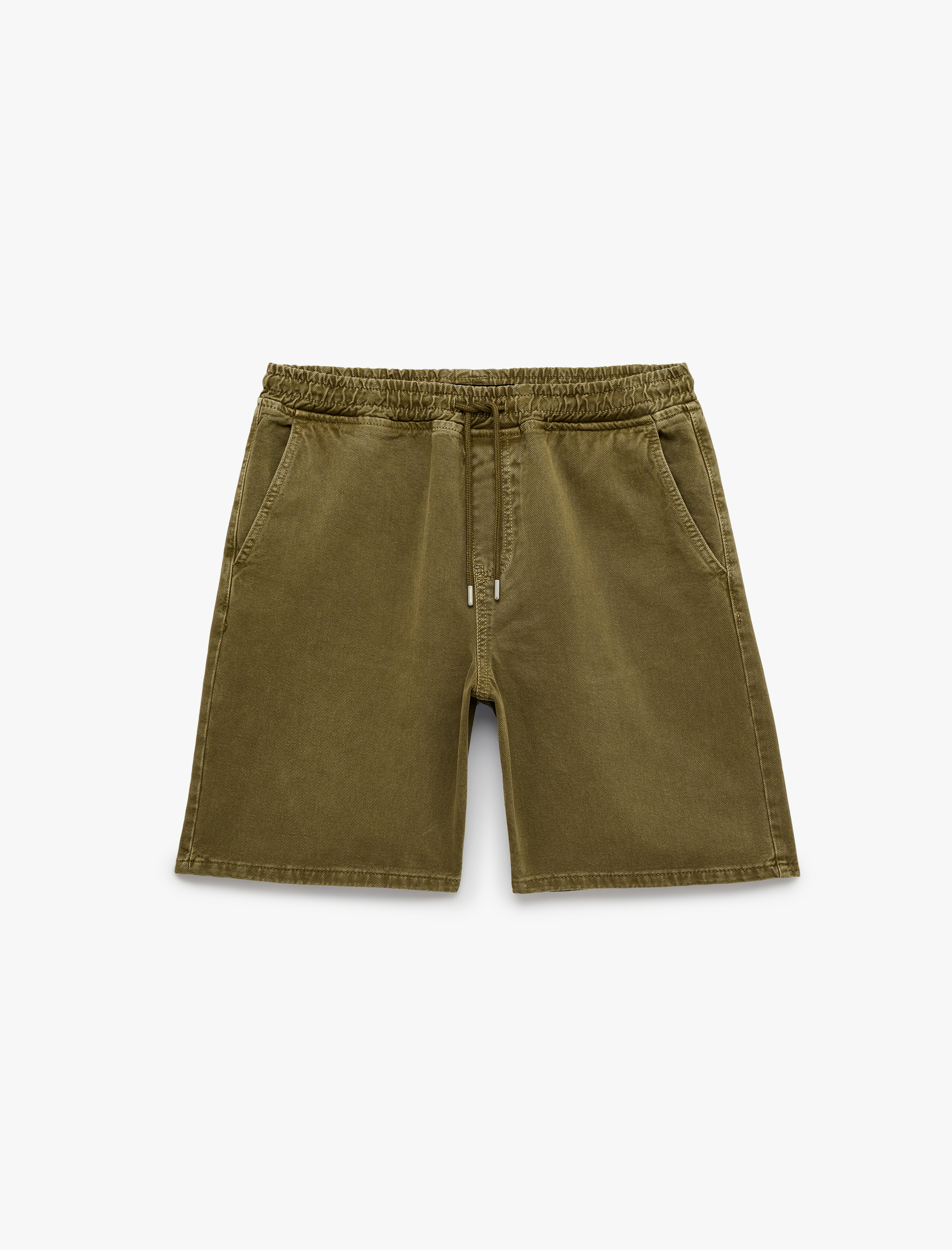   Pamuklu Rahat Kalıp Jogger Beli Bağcıklı Bermuda Jean Şort