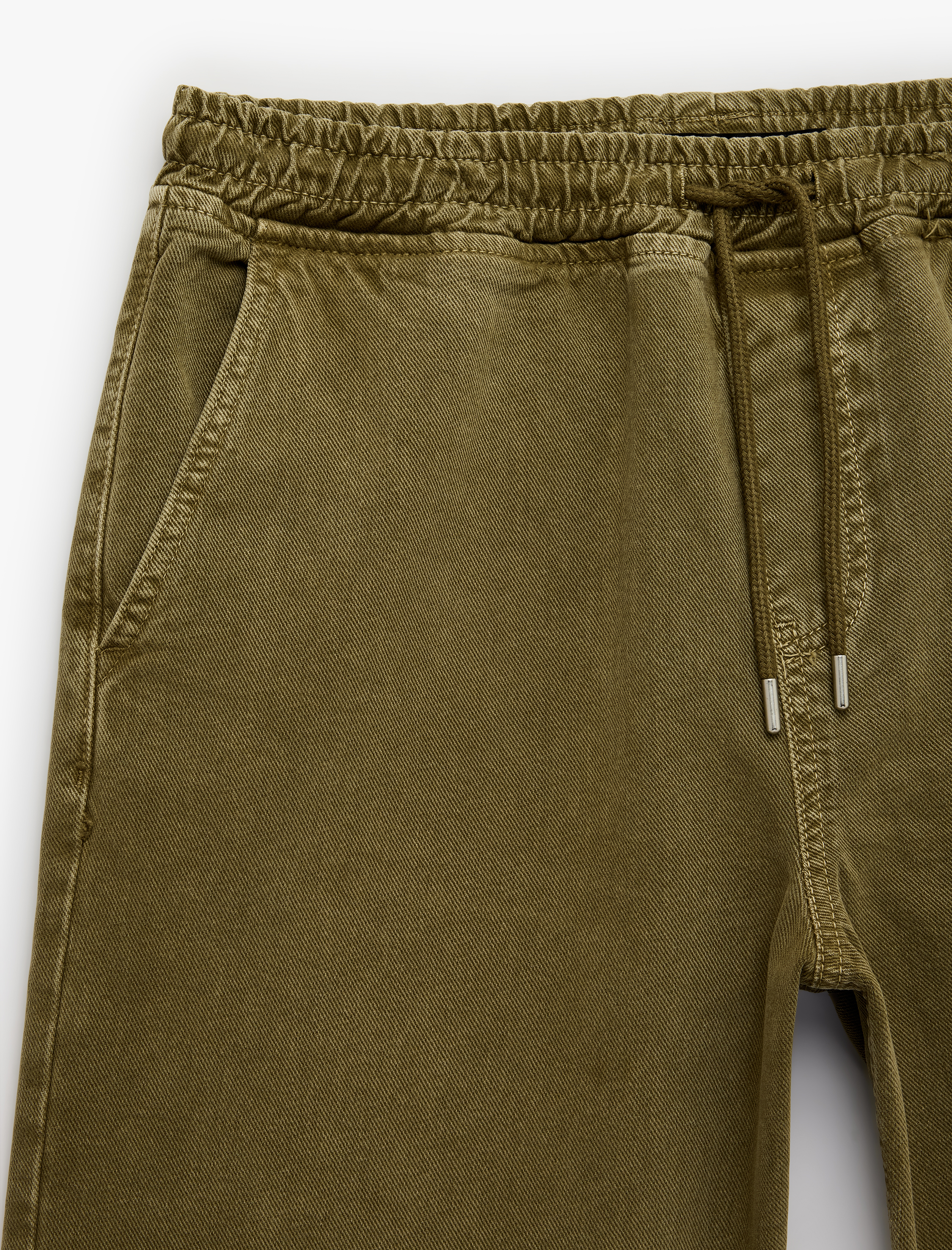   Pamuklu Rahat Kalıp Jogger Beli Bağcıklı Bermuda Jean Şort