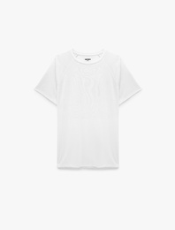 Bisiklet Yaka Dikiş Detaylı Kısa Reglan Kollu Basic Oversize Spor Tişört