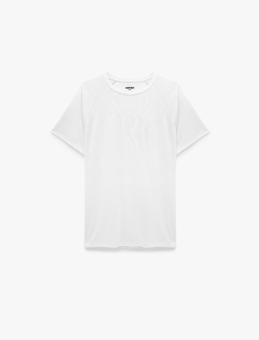 Koton Erkek Bisiklet Yaka Dikiş Detaylı Kısa Reglan Kollu Basic Oversize Spor Tişört