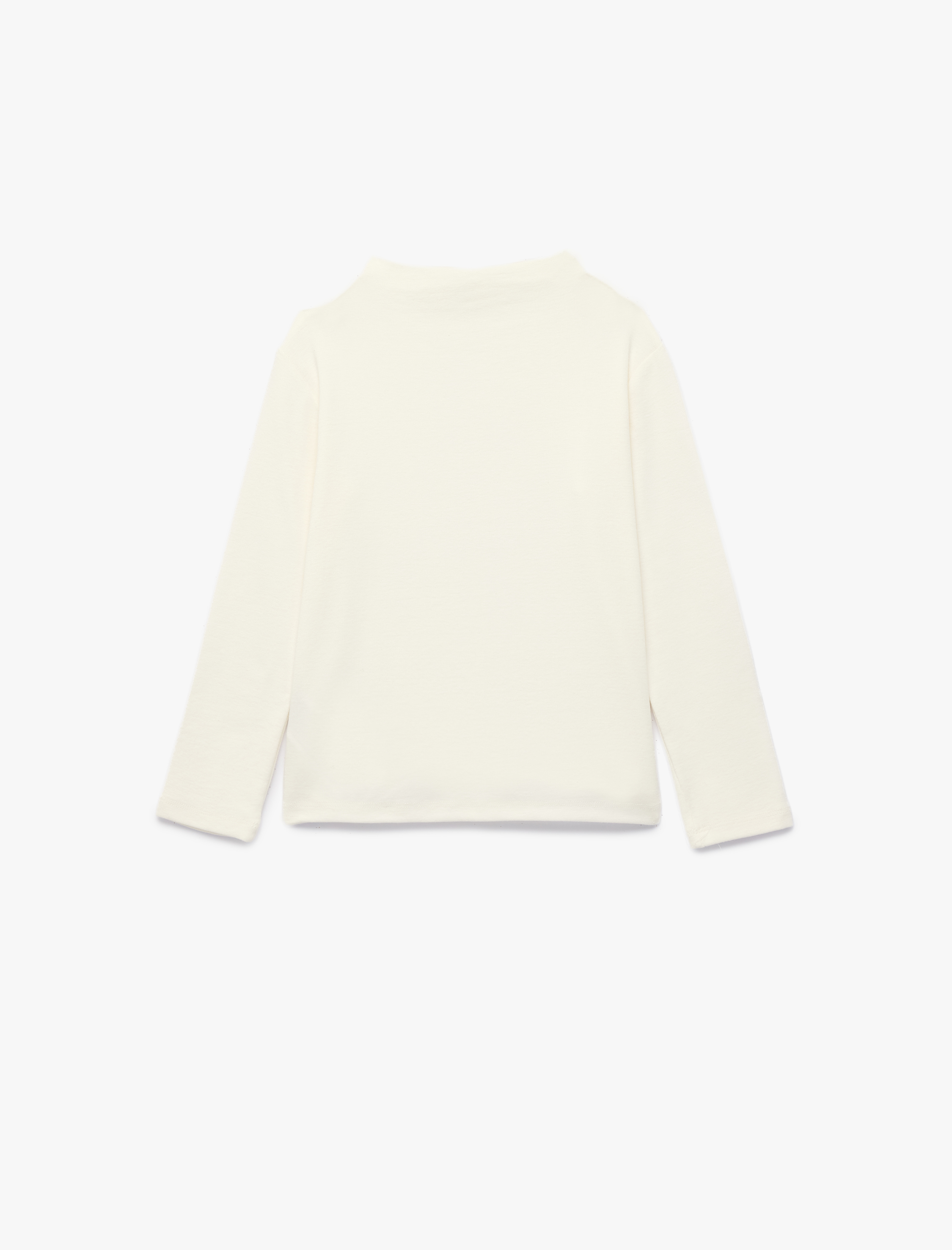  Kız Çocuk Dik Yaka Modal Karışımlı Uzun Kollu Slim Fit Tişört