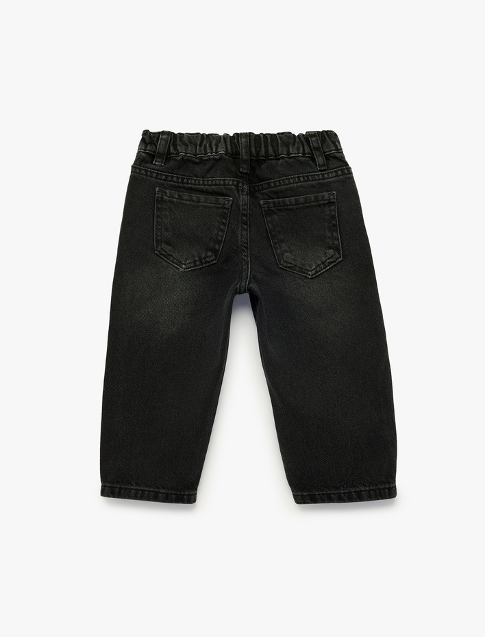 Erkek Bebek Cep Detaylı Pamuklu Denim Pantolon