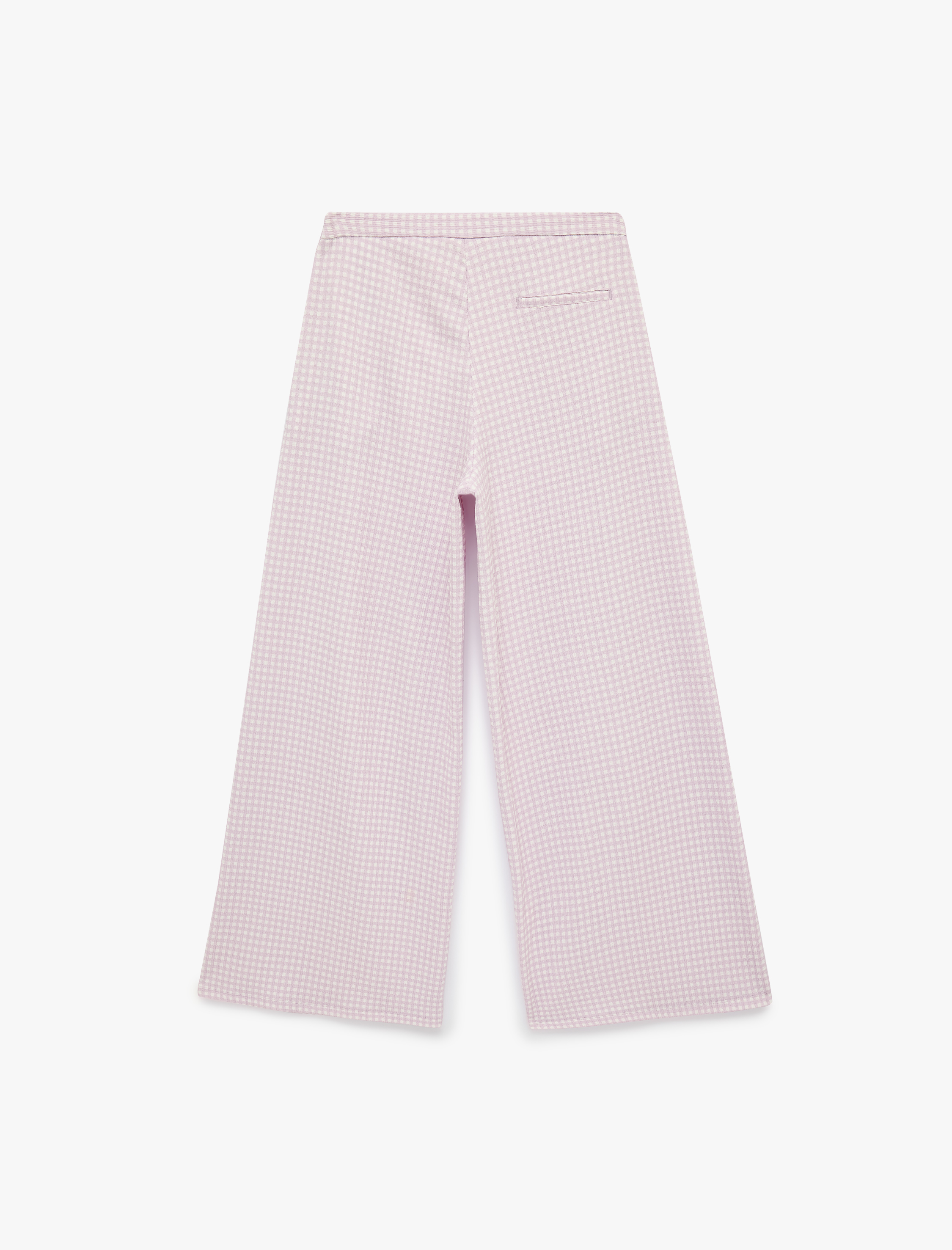   Koton X Sibil Çetinkaya - Bürümcük Kumaş Pötikareli Geniş Paça Pantolon