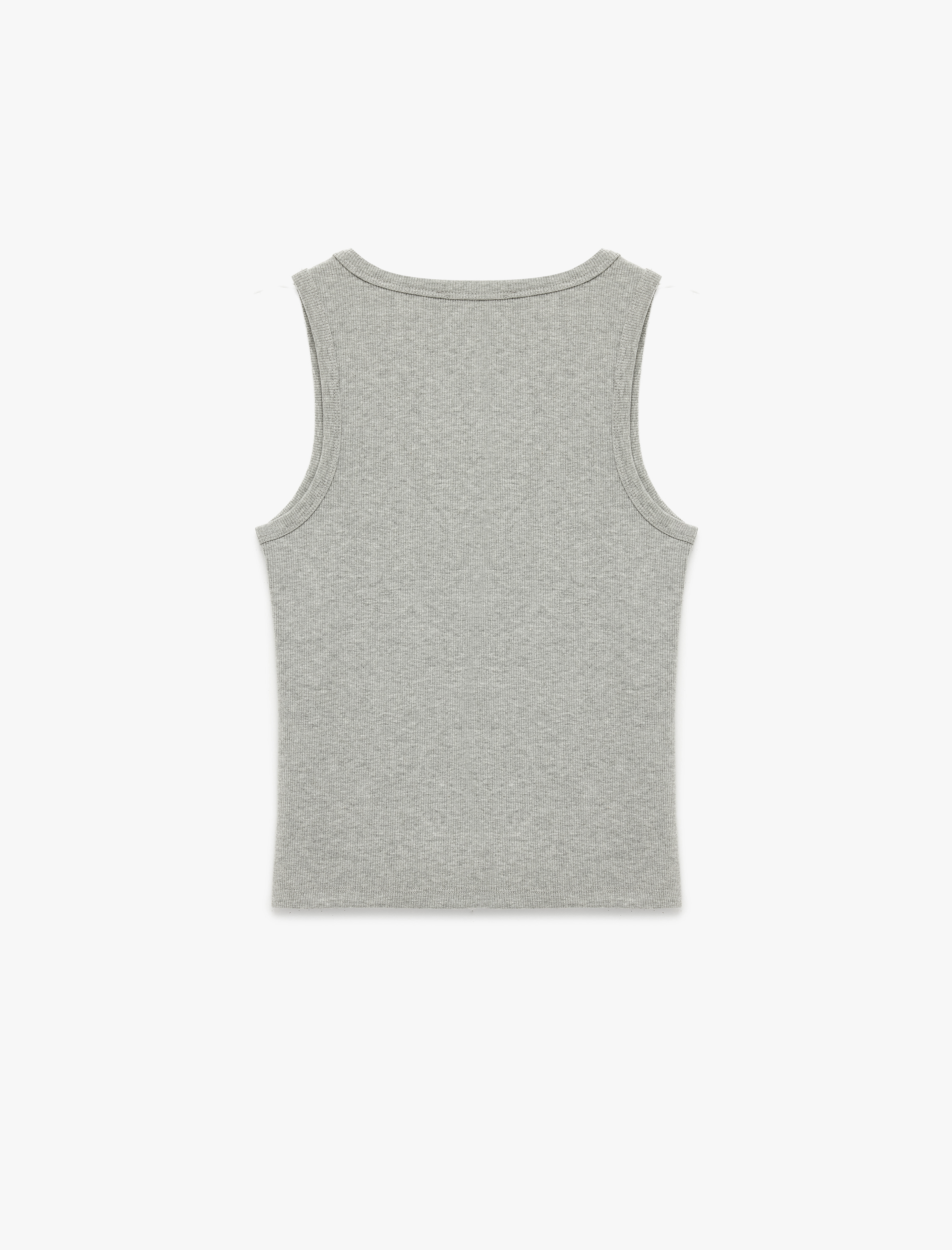  Pamuklu Kaşkorse Slim Fit U Yaka Fitilli Atlet