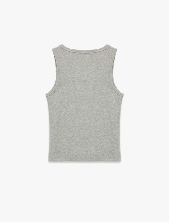  Pamuklu Kaşkorse Slim Fit U Yaka Fitilli Atlet