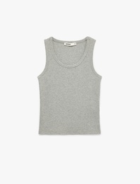 Pamuklu Kaşkorse Slim Fit U Yaka Fitilli Atlet