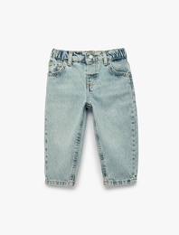 Cep Detaylı Pamuklu Denim Pantolon
