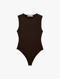 Slim Fit Kolsuz Bisiklet Yaka Bodysuit