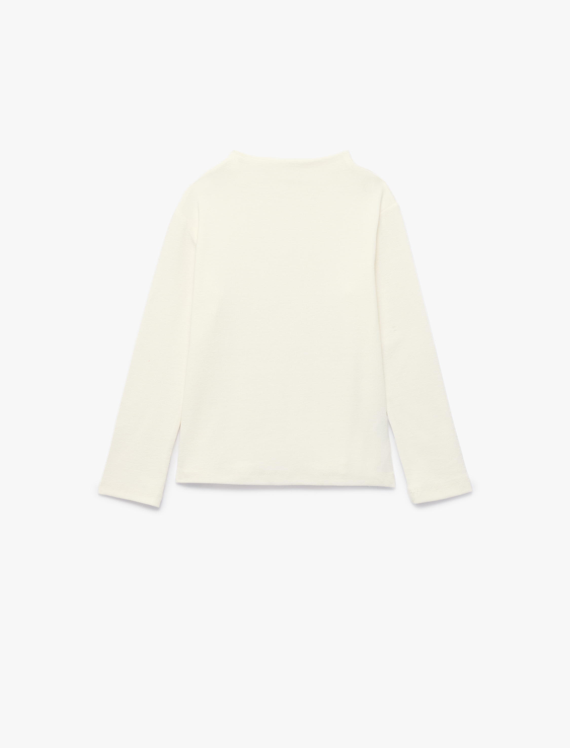  Kız Çocuk Dik Yaka Modal Karışımlı Uzun Kollu Slim Fit Tişört