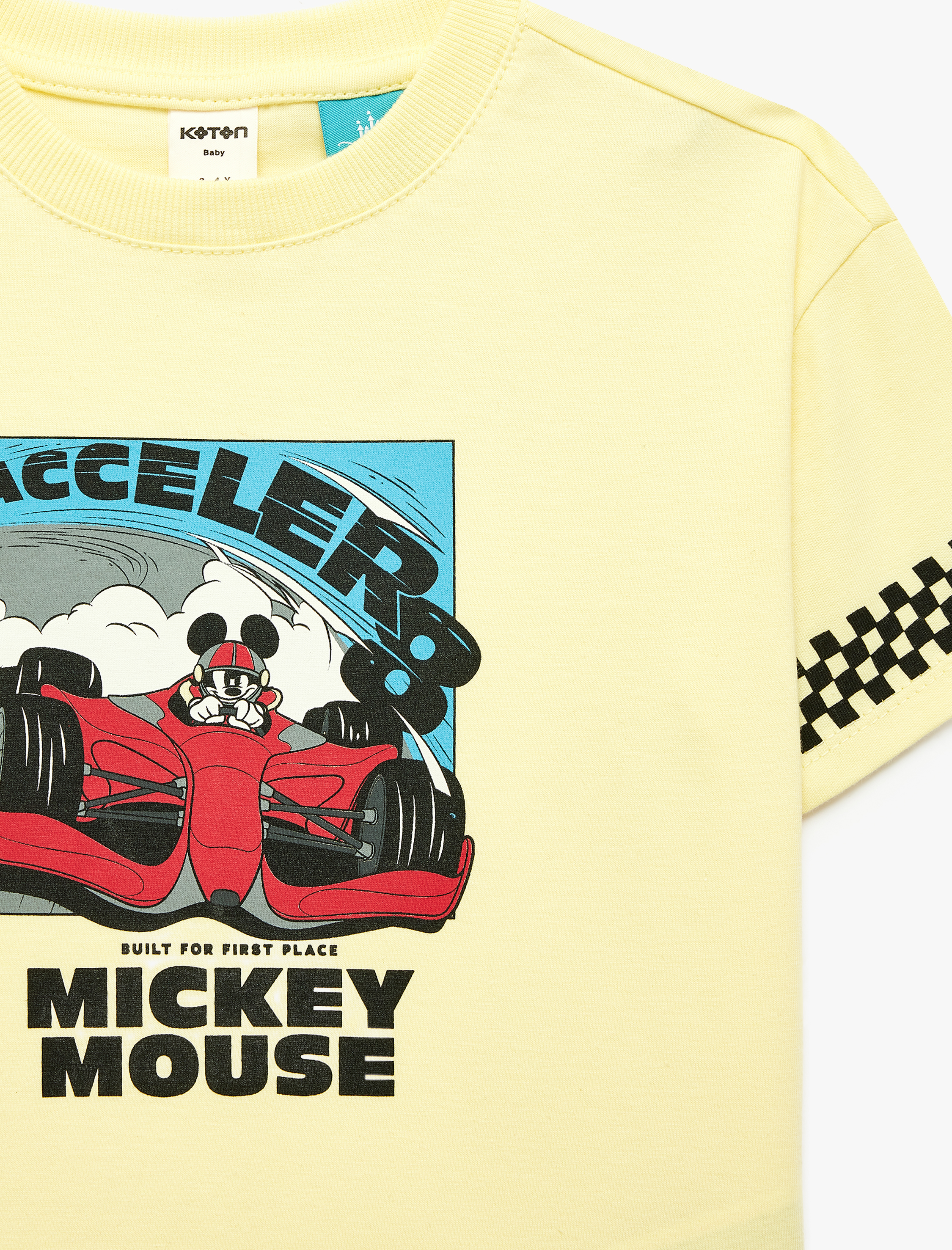  Erkek Bebek Mickey Mouse Baskılı Pamuklu Kısa Kollu Lisanslı Tişört
