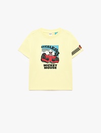 Mickey Mouse Baskılı Pamuklu Kısa Kollu Lisanslı Tişört